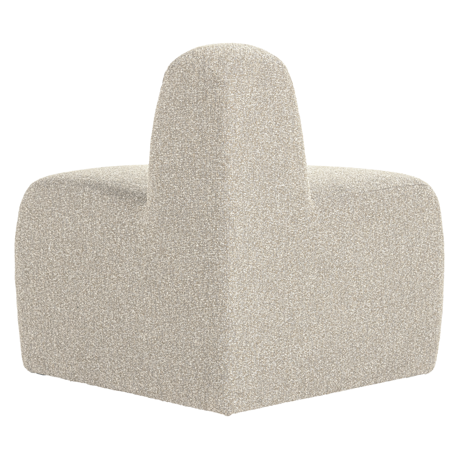 Sofa modułowa MOJO BENCH - element narożny zaokrąglony beżowy bouclé do salonu – Woood