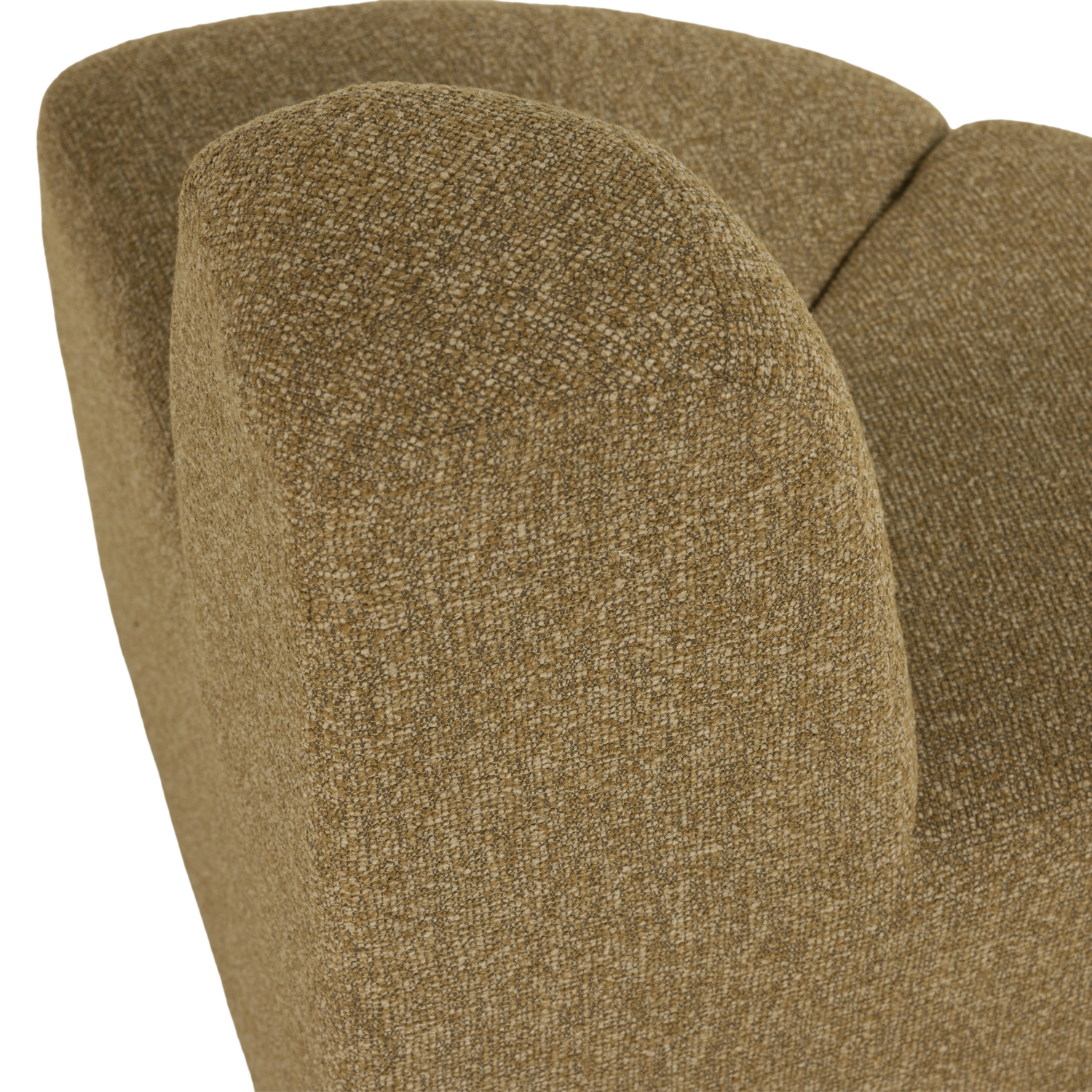 Sofa modułowa MOJO BENCH - element narożny zaokrąglony miodowy bouclé – styl nowoczesny