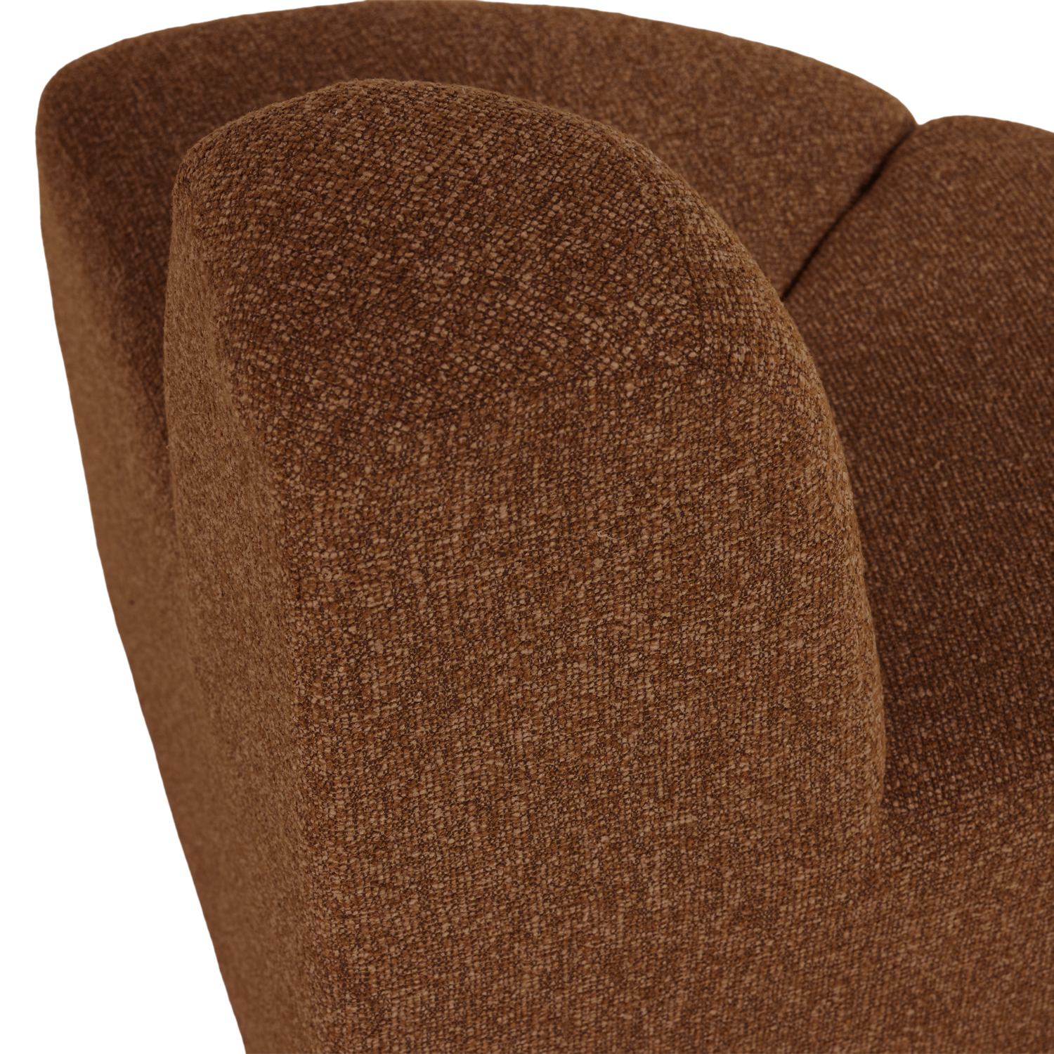 MOJO BENCH Modular Sofa - Rounded Corner Element in Brick Brown Bouclé