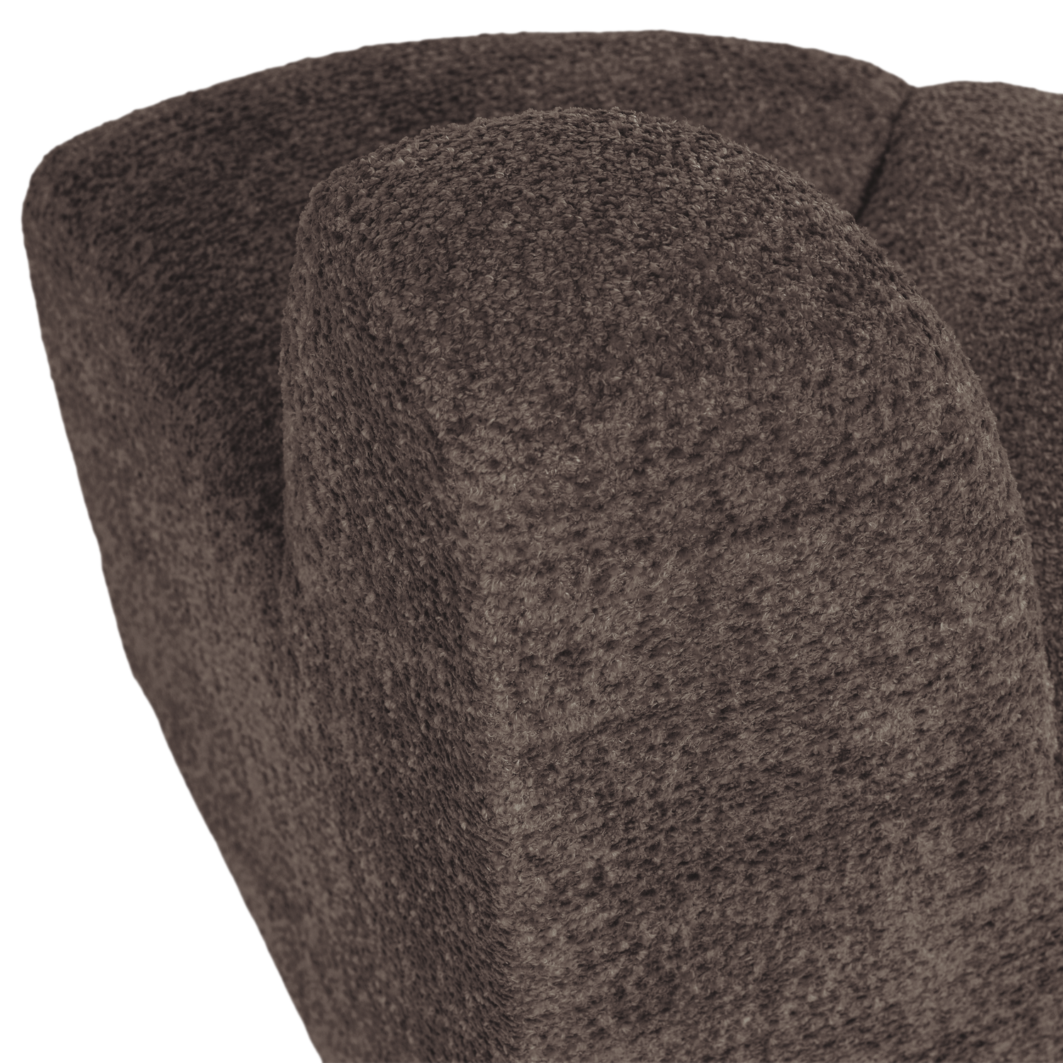 Modulaire bank MOJO BENCH - afgeronde hoekelement in bruin chenille