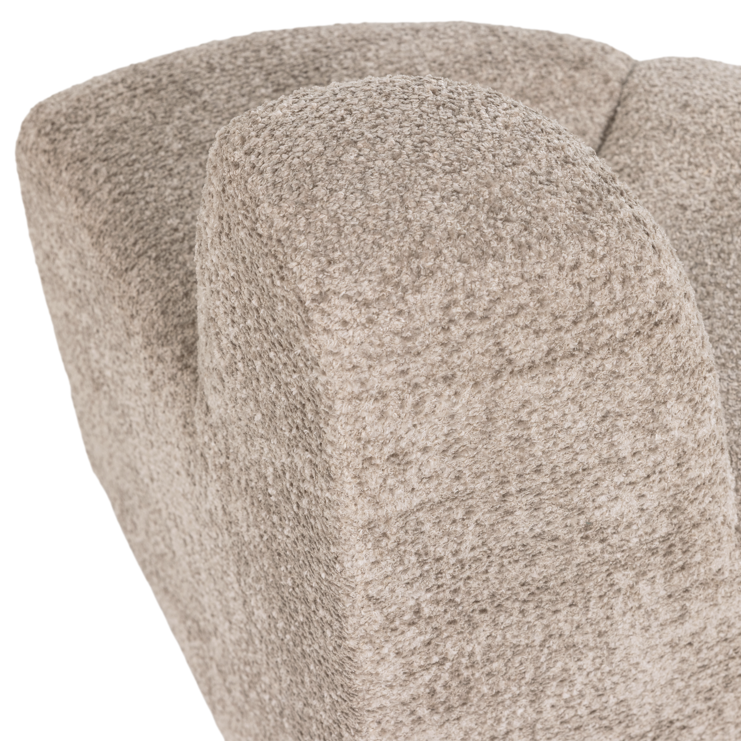 Modulaire bank MOJO BENCH - afgerond hoekelement beige chenille