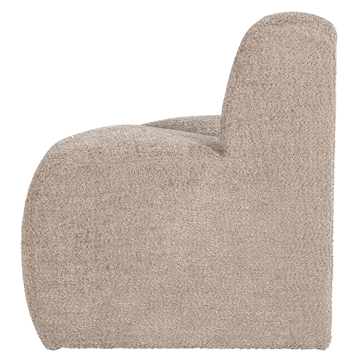 Modulaire bank MOJO BENCH - afgerond hoekelement beige chenille