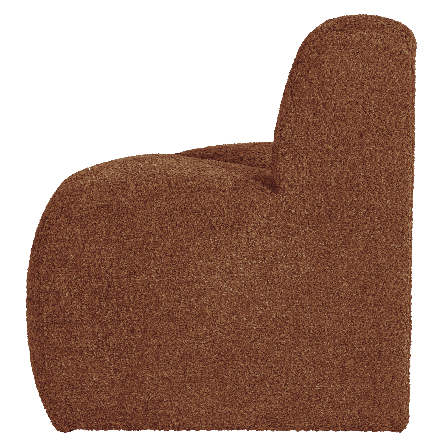 MOJO BENCH Modular Sofa - Rounded Corner Element in Brick Brown Chenille