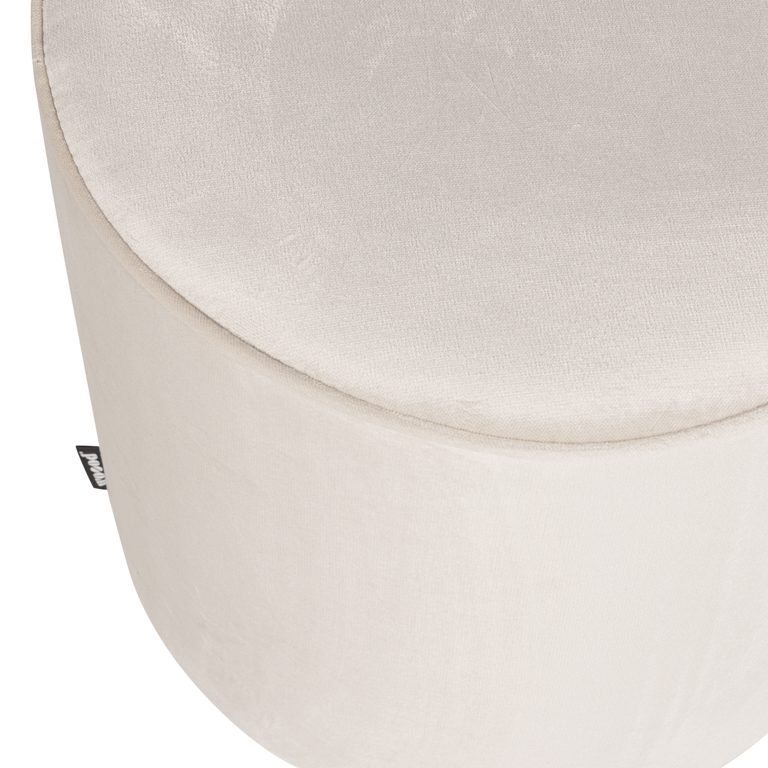 Velvet Pouf SARA Broken White