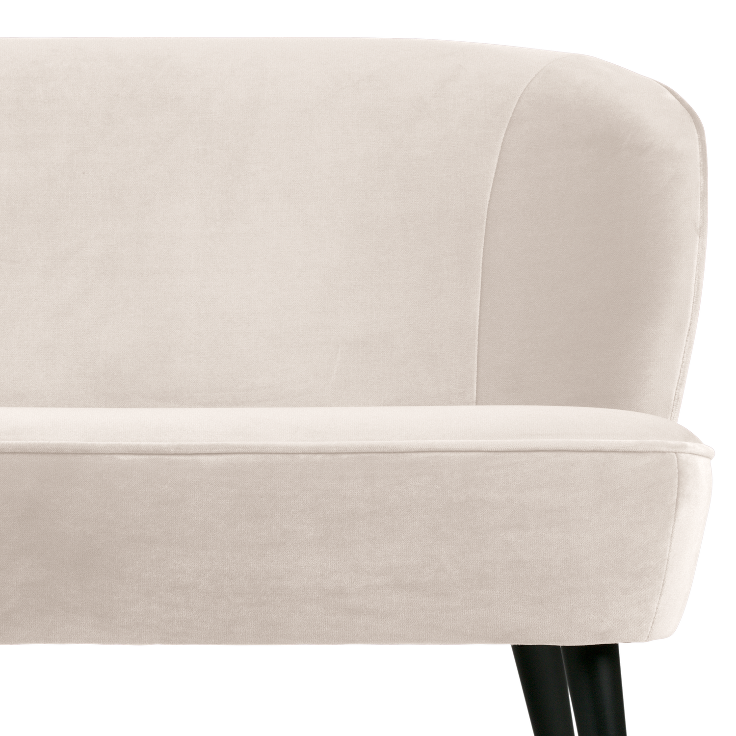 Sofa van fluweel SARA gebroken wit
