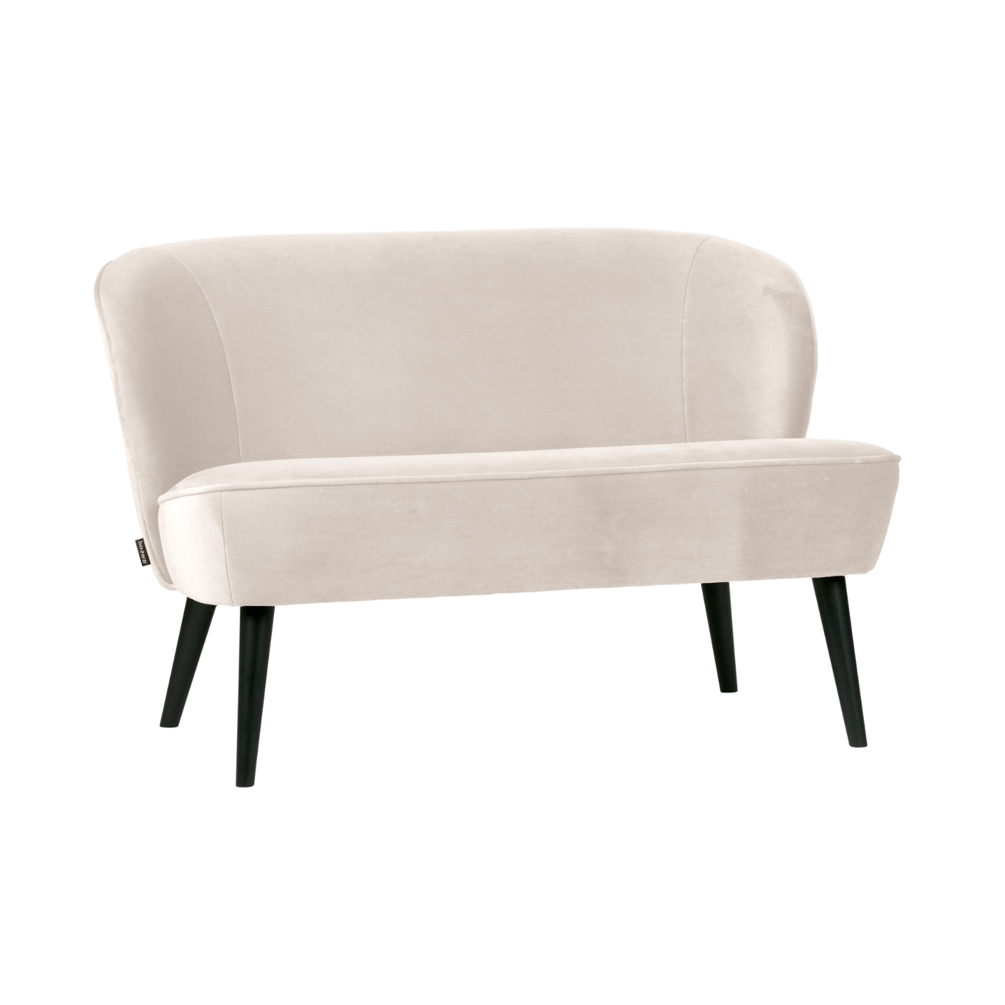 Sofa van fluweel SARA gebroken wit