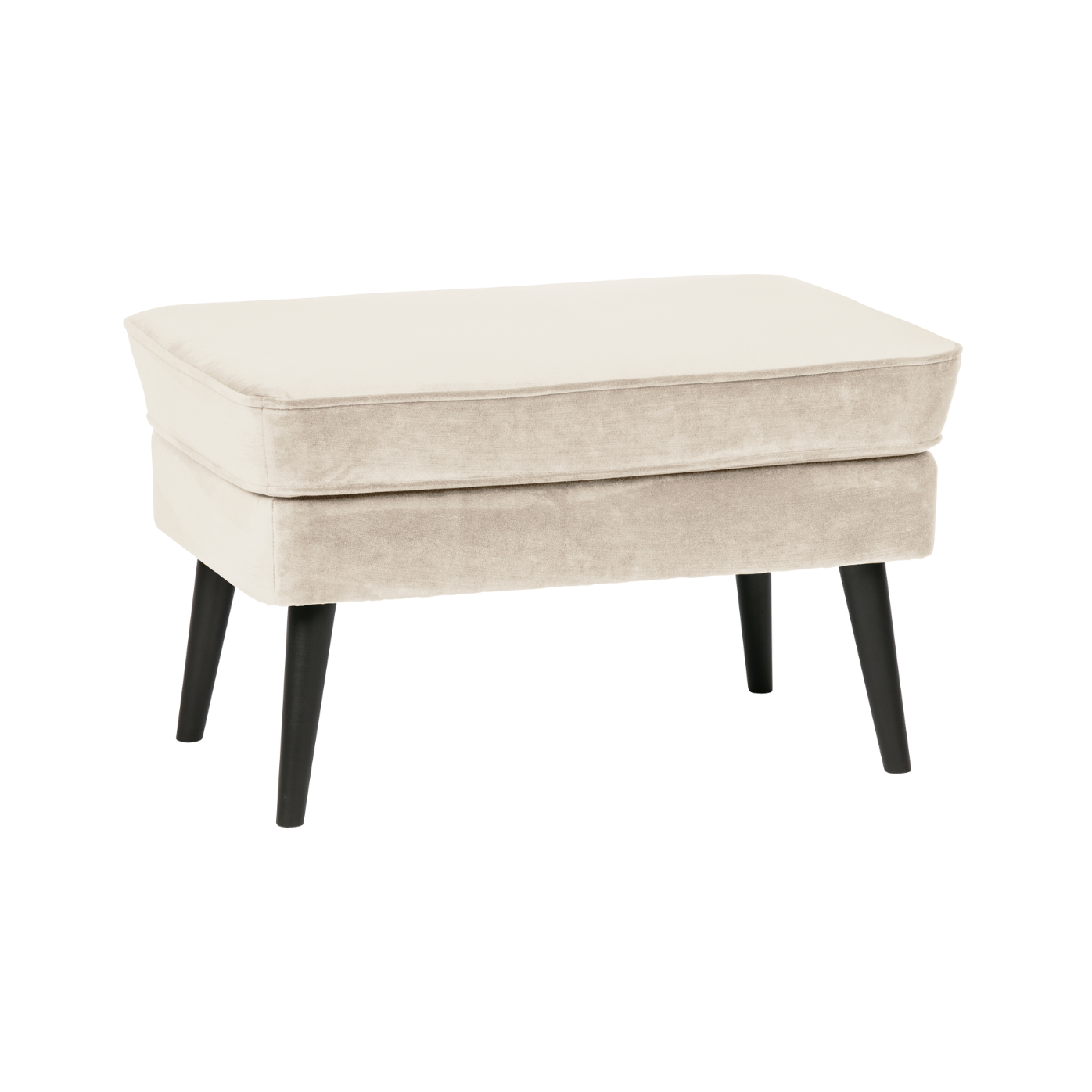 Velvet Footrest ROCCO Broken White