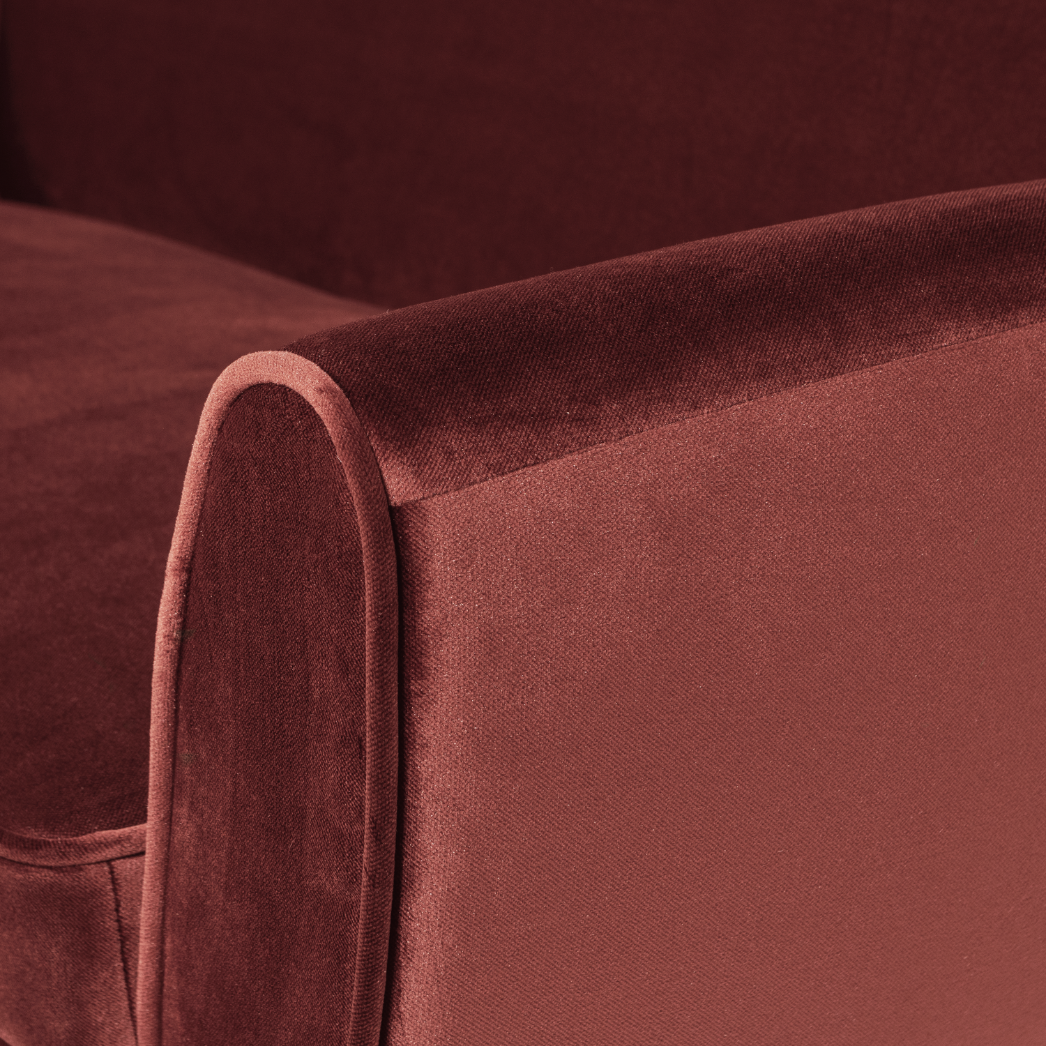 Sofa aus Samt 2,5-sitzig ROCCO burgunderrot