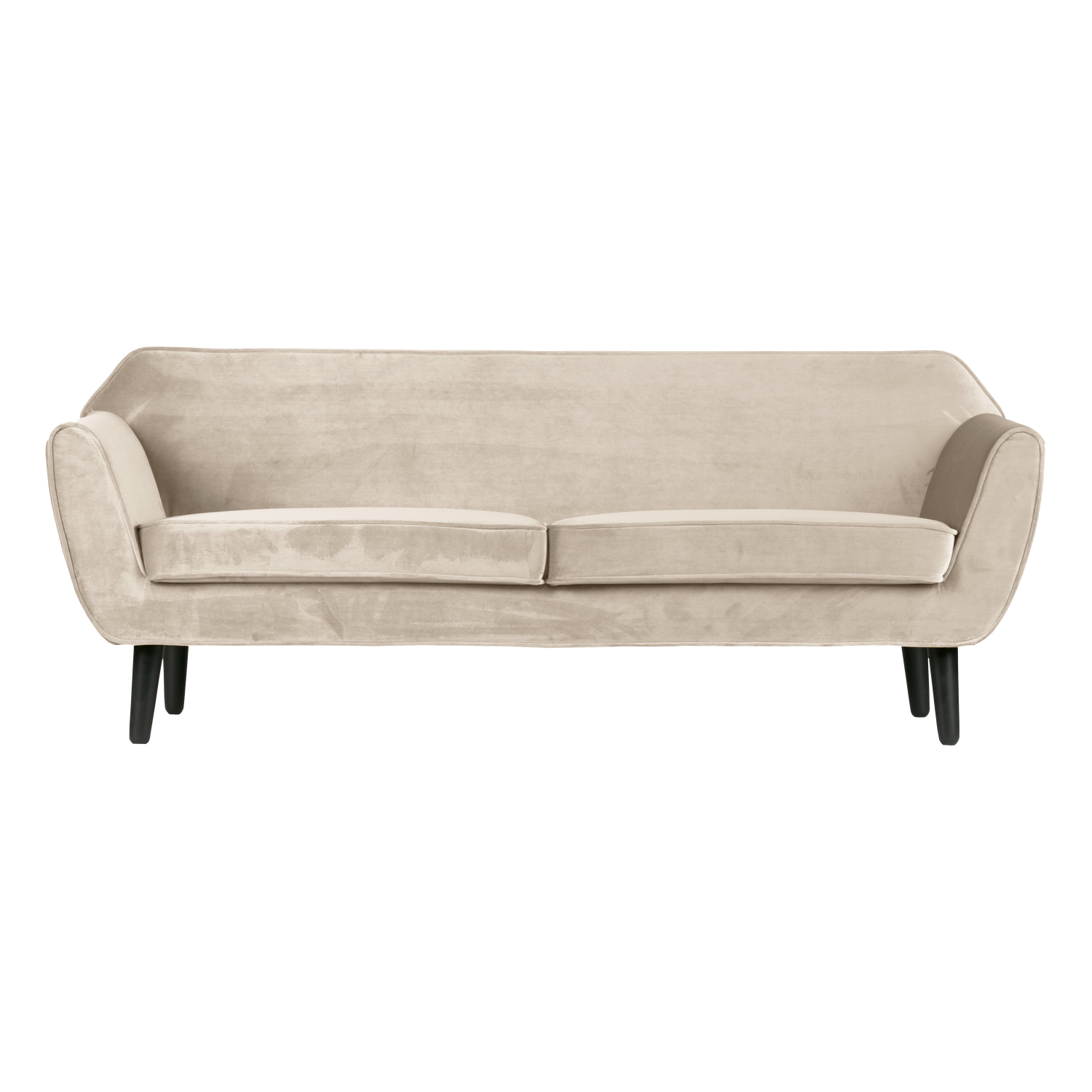Sofa aus Samt 2,5-sitzig ROCCO gebrochenes Weiß