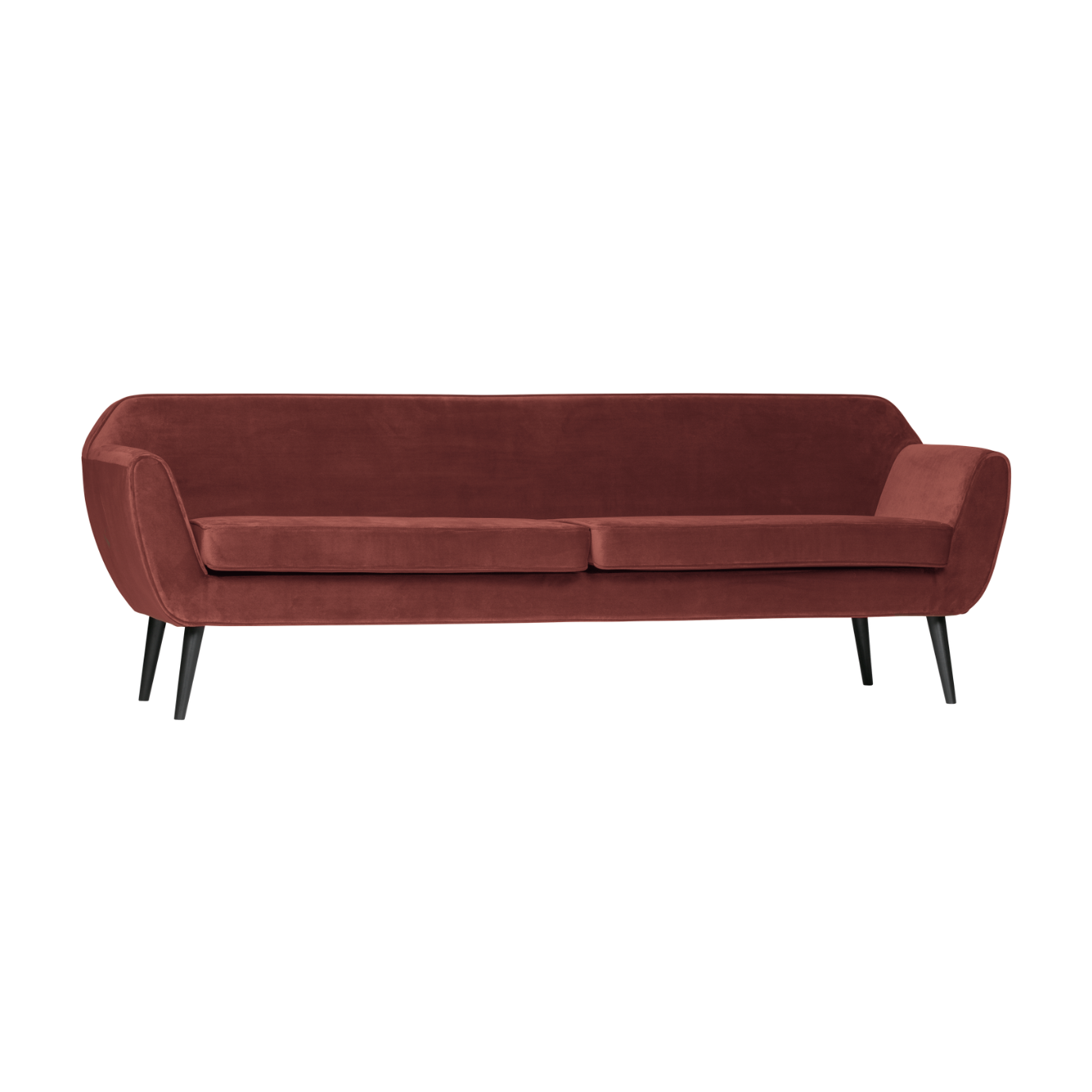 Sofa aus Samt für 4 Personen ROCCO burgunderrot