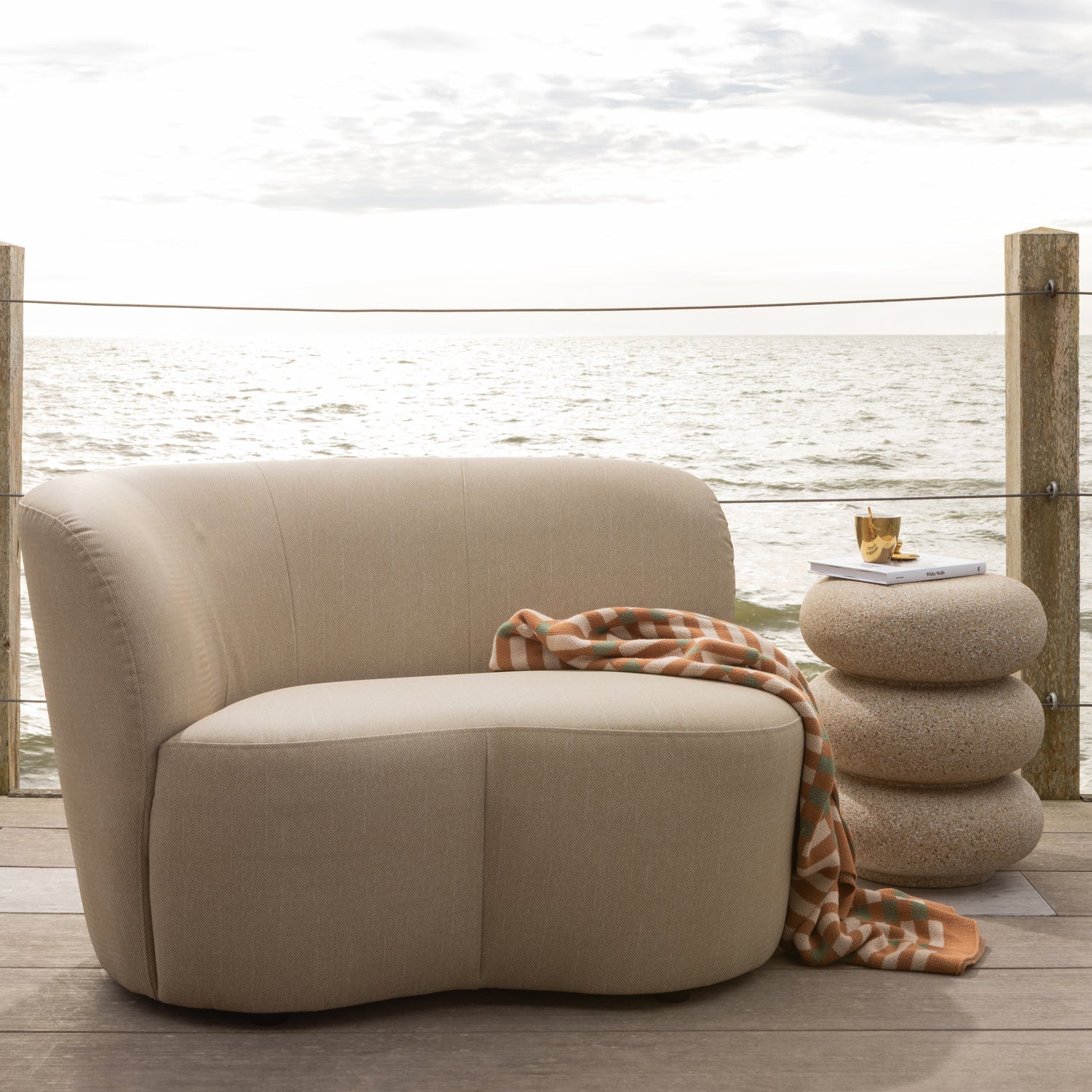 Sofa ogrodowa lewostronna STONE piaskowy