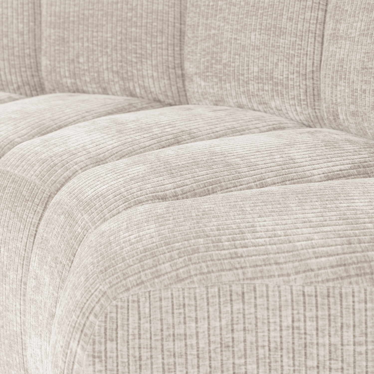MOJO Modular Sofa - Curved Corner Element in Ecru Corduroy