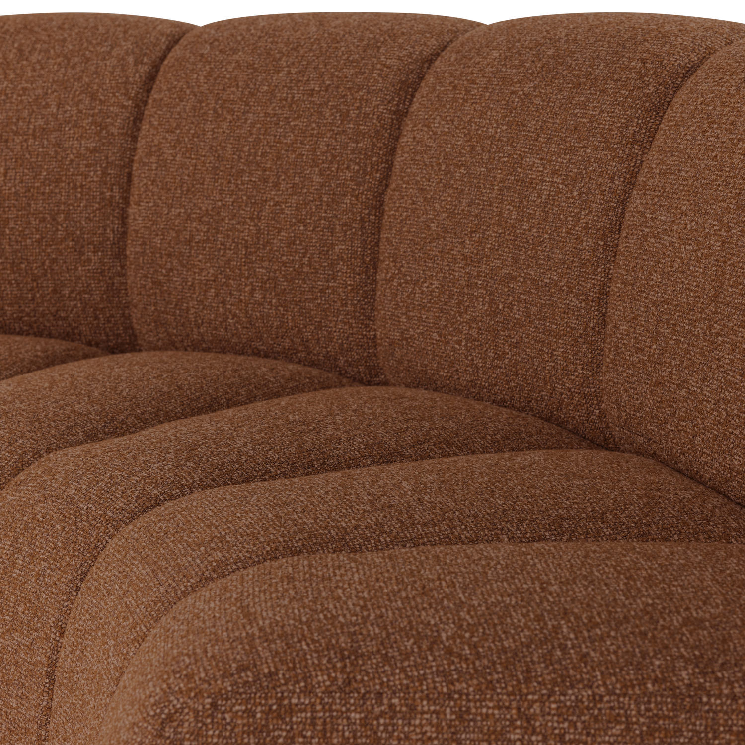 MOJO Modular Sofa - Curved Corner Element in Brick Brown Bouclé