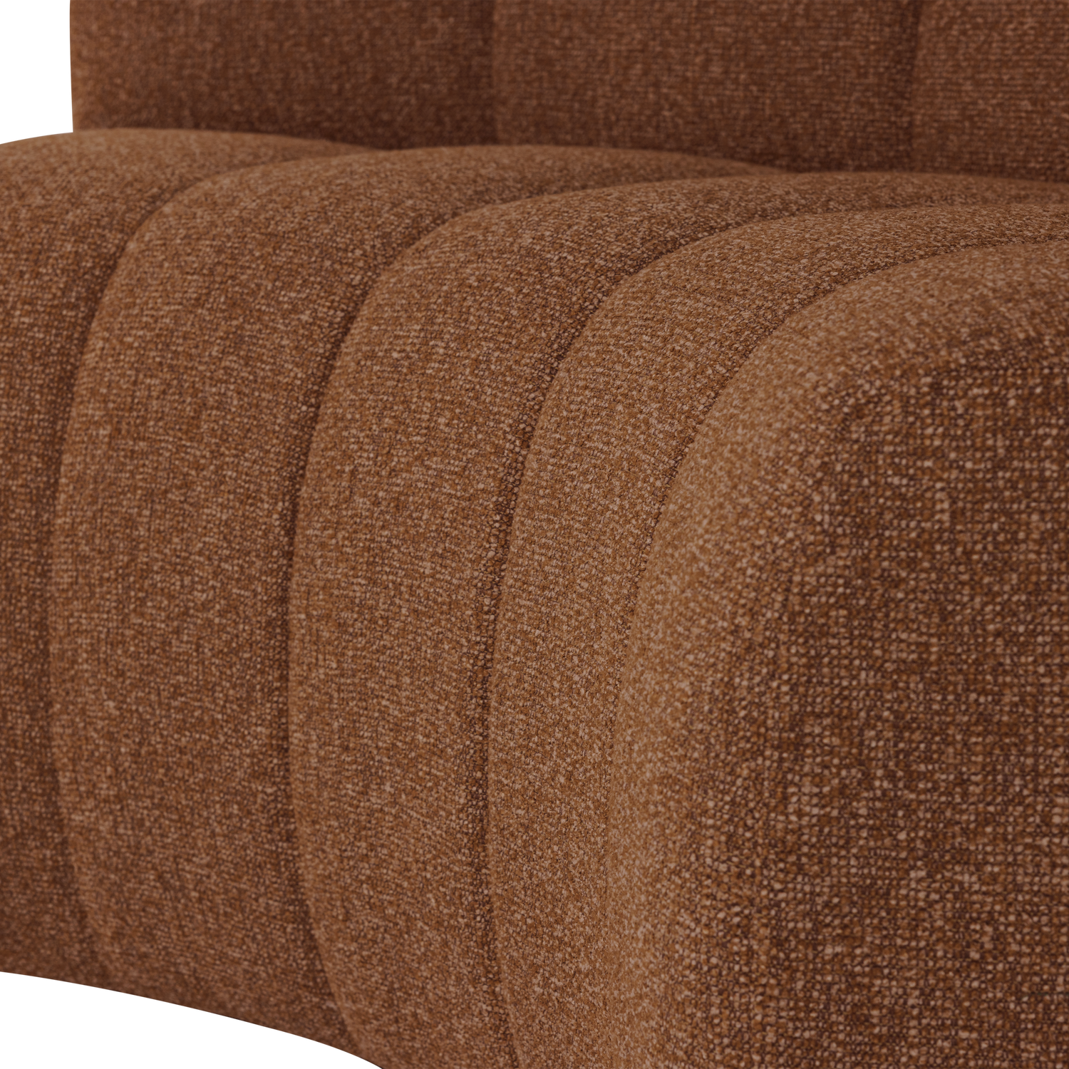 MOJO Modular Sofa - Curved Corner Element in Brick Brown Bouclé