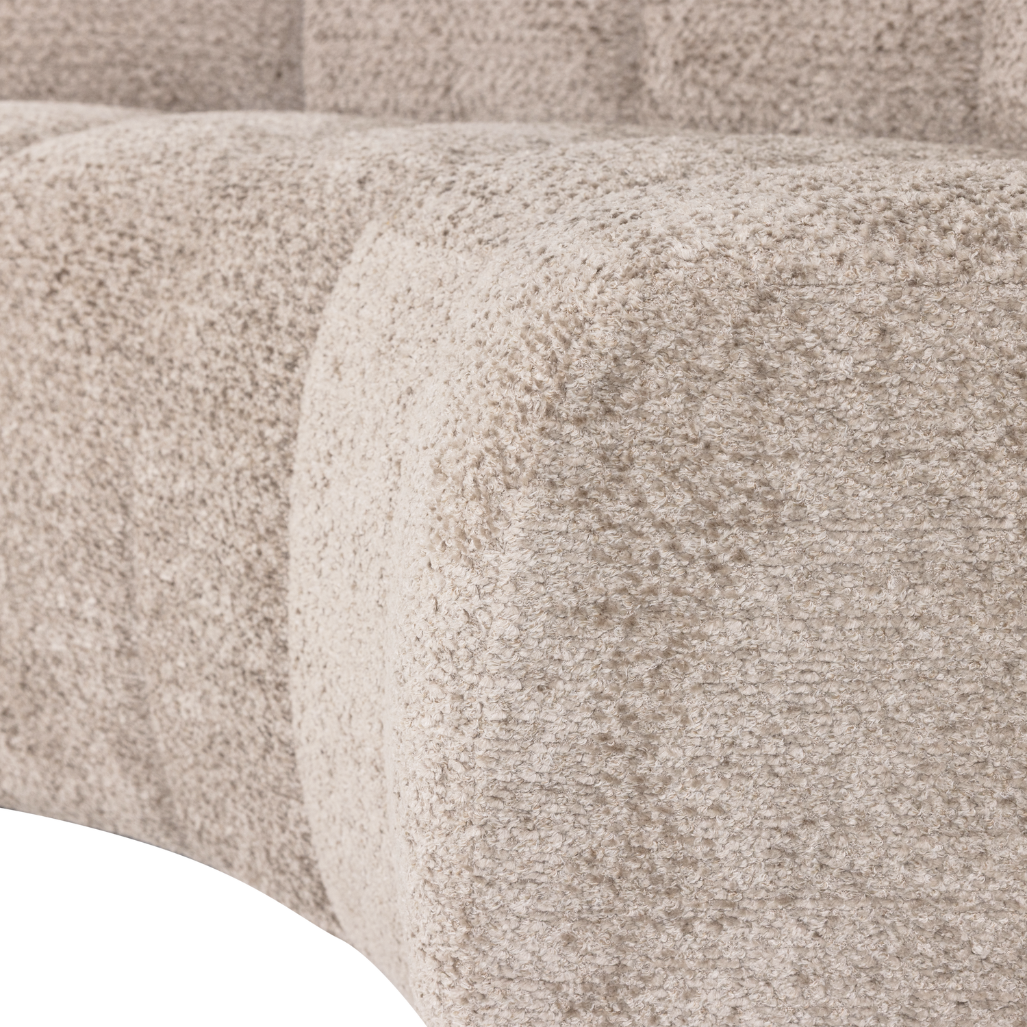 Modulaire bank MOJO BENCH - hoekelement halfrond zandkleurig schapenvacht