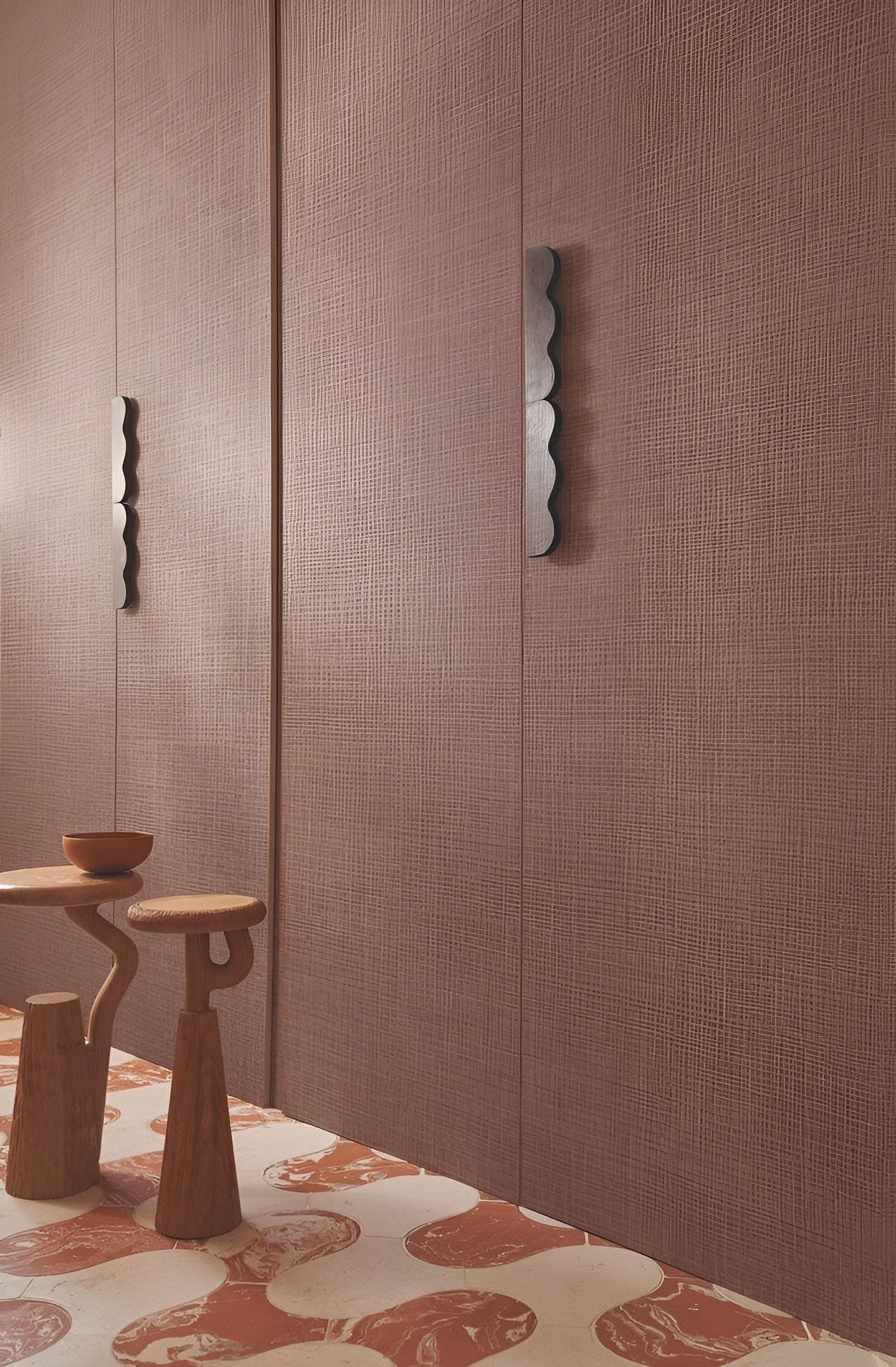 Structuurtapijt dat canvas imiteert SIERRA - TERRACOTTA terakota