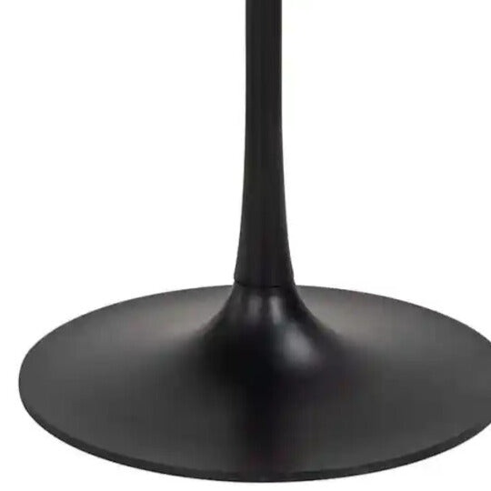 Beiger runder Bartisch TAVOLO mit schwarzem Fuß