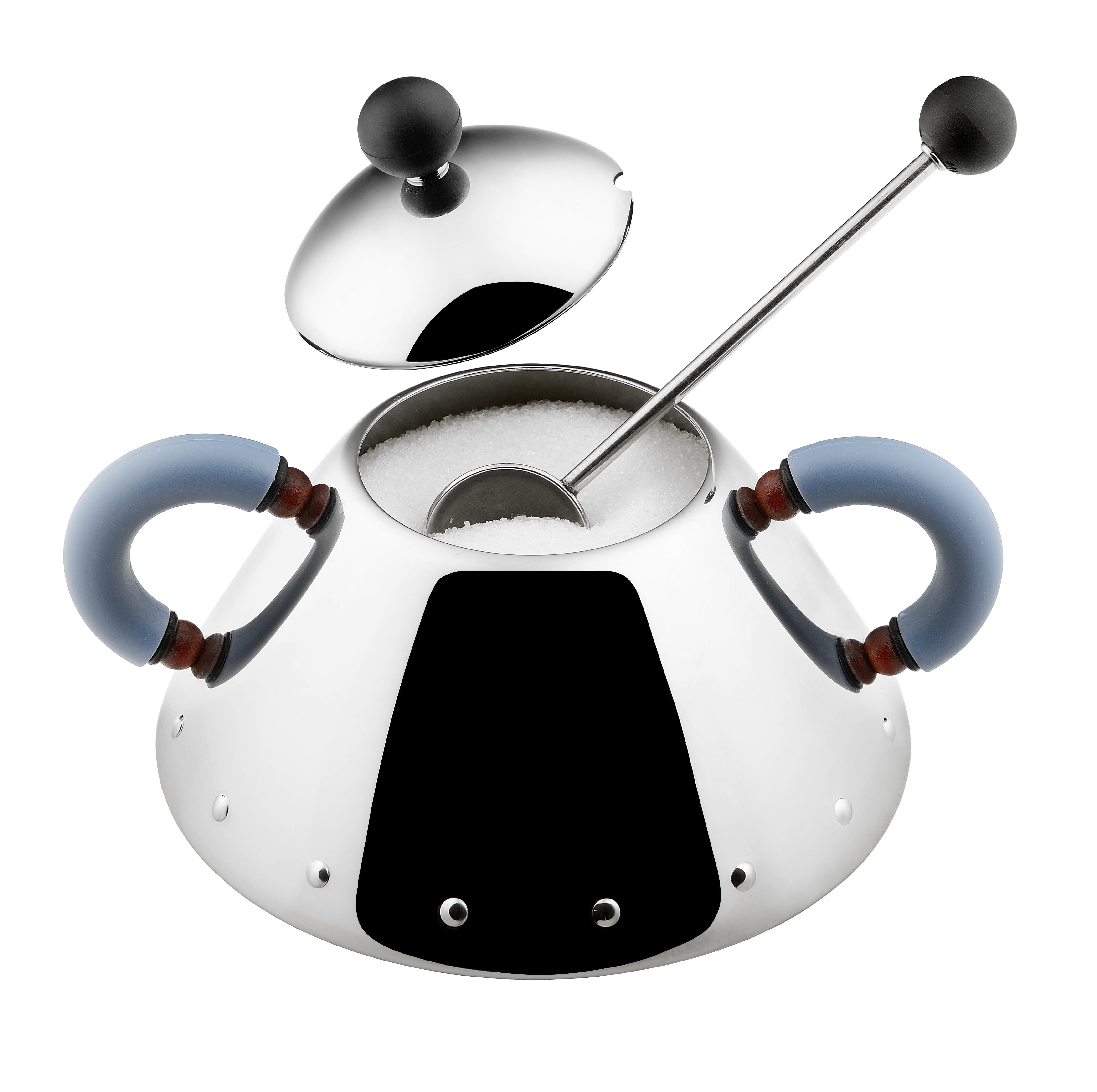 Suikerpot 9097 zilver met blauw