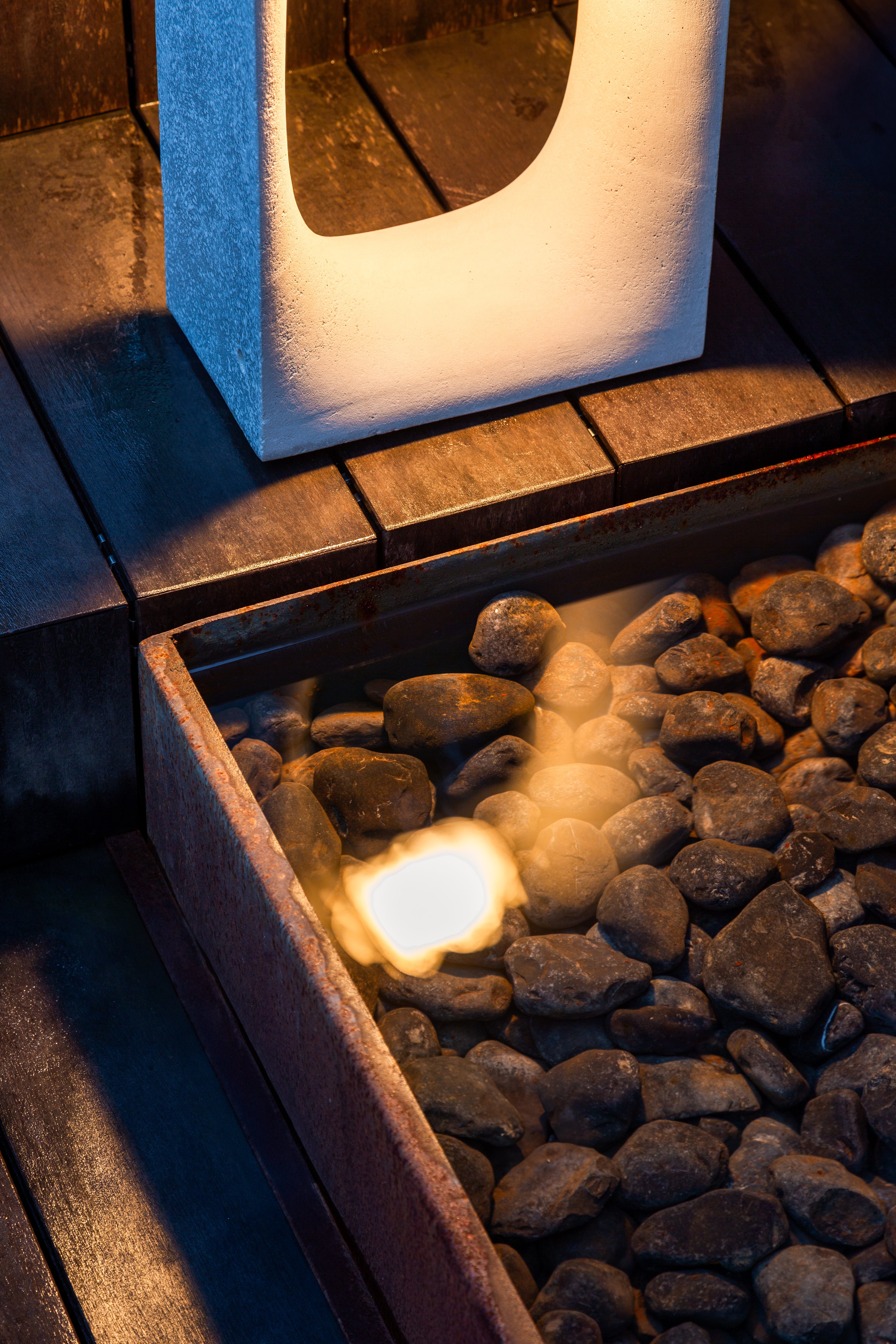 Outdoor lamp JAN gray concrete with marble