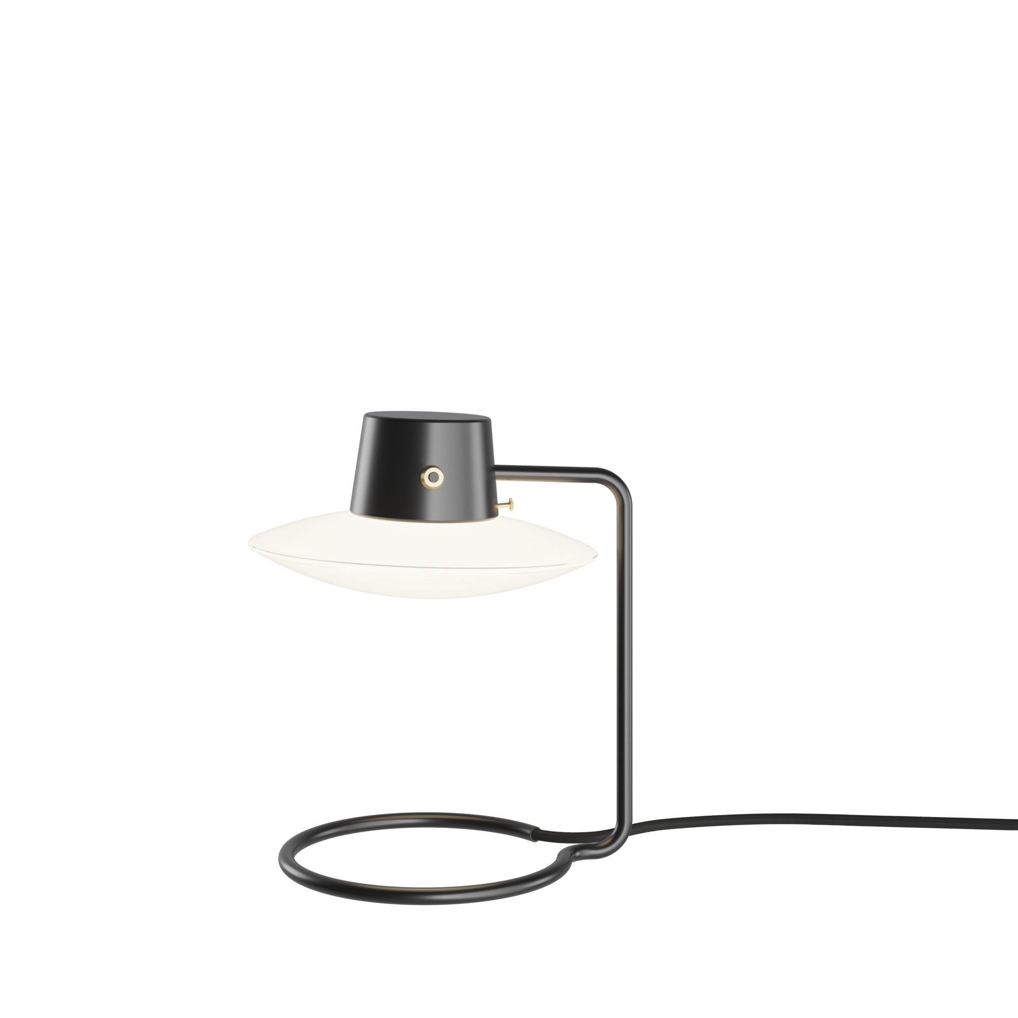 AJ OXFORD black table lamp with white finish
