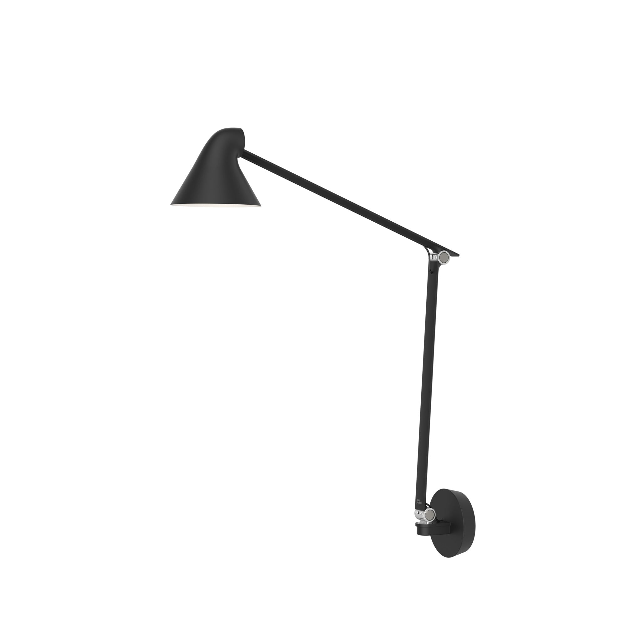 Zwarte wandlamp met verstelbare arm NJP