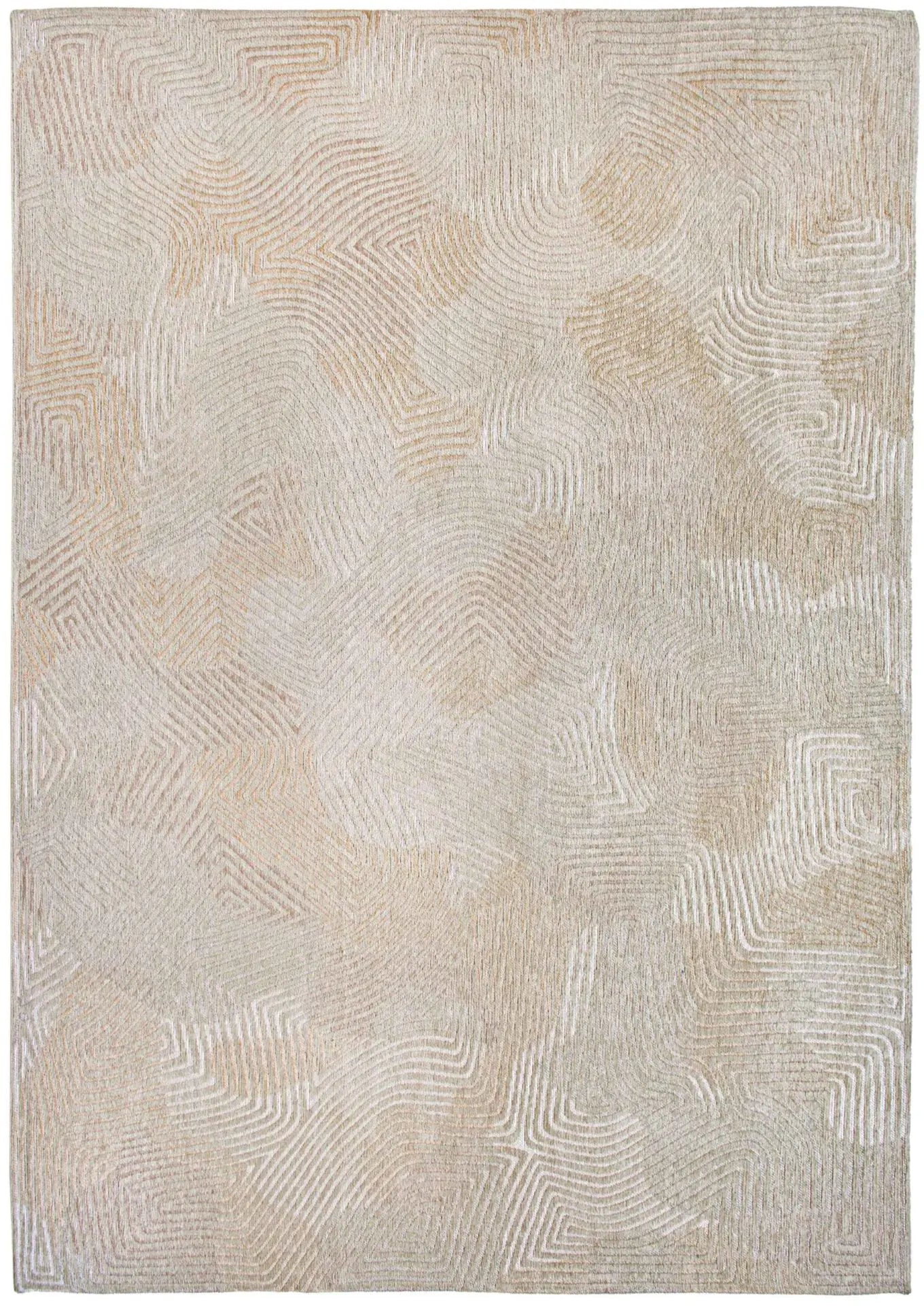 Ovale vloerkleed CORAL SHELL BEIGE beige met wit