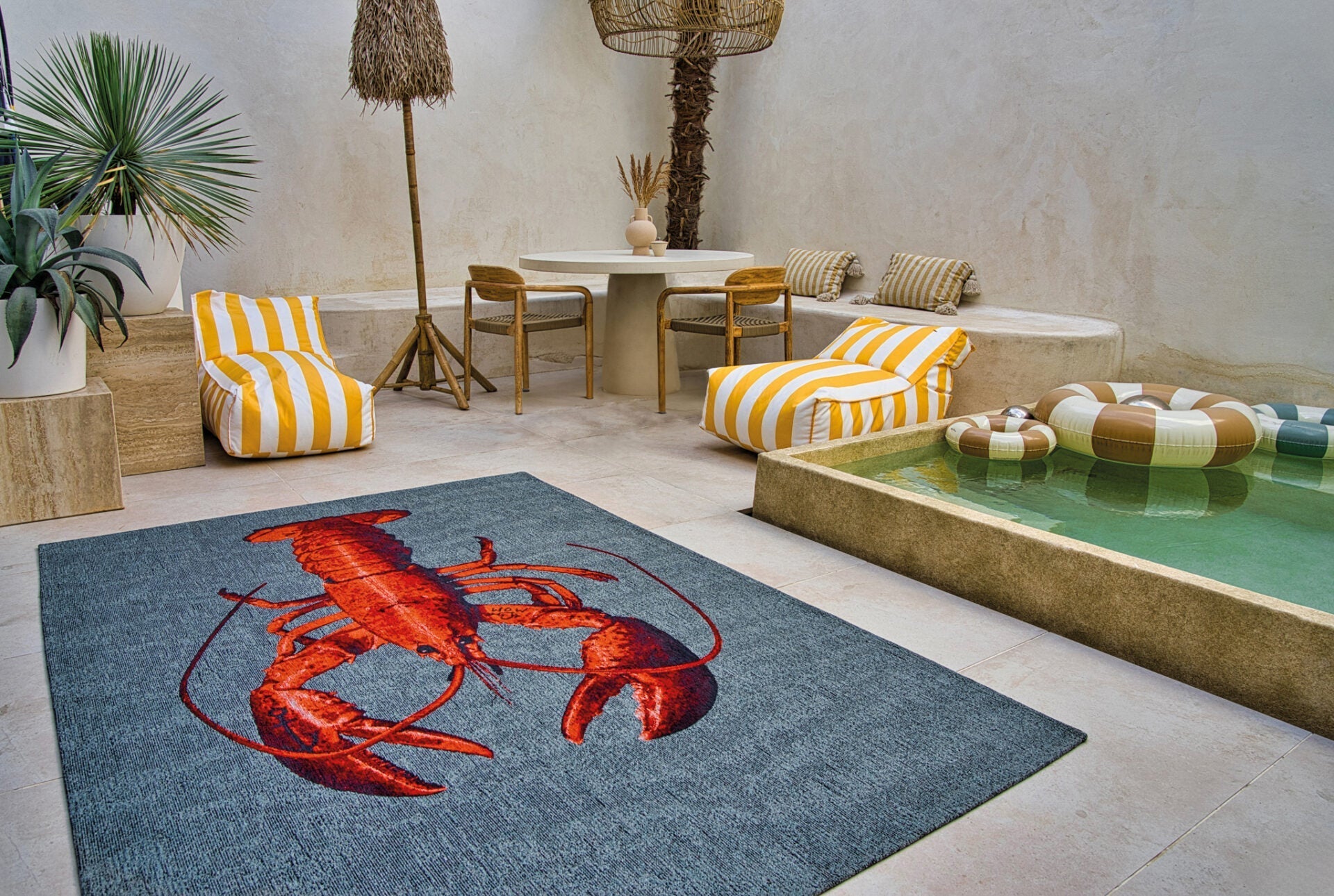 Vloerkleed POP LOBSTER STOOM ROOD