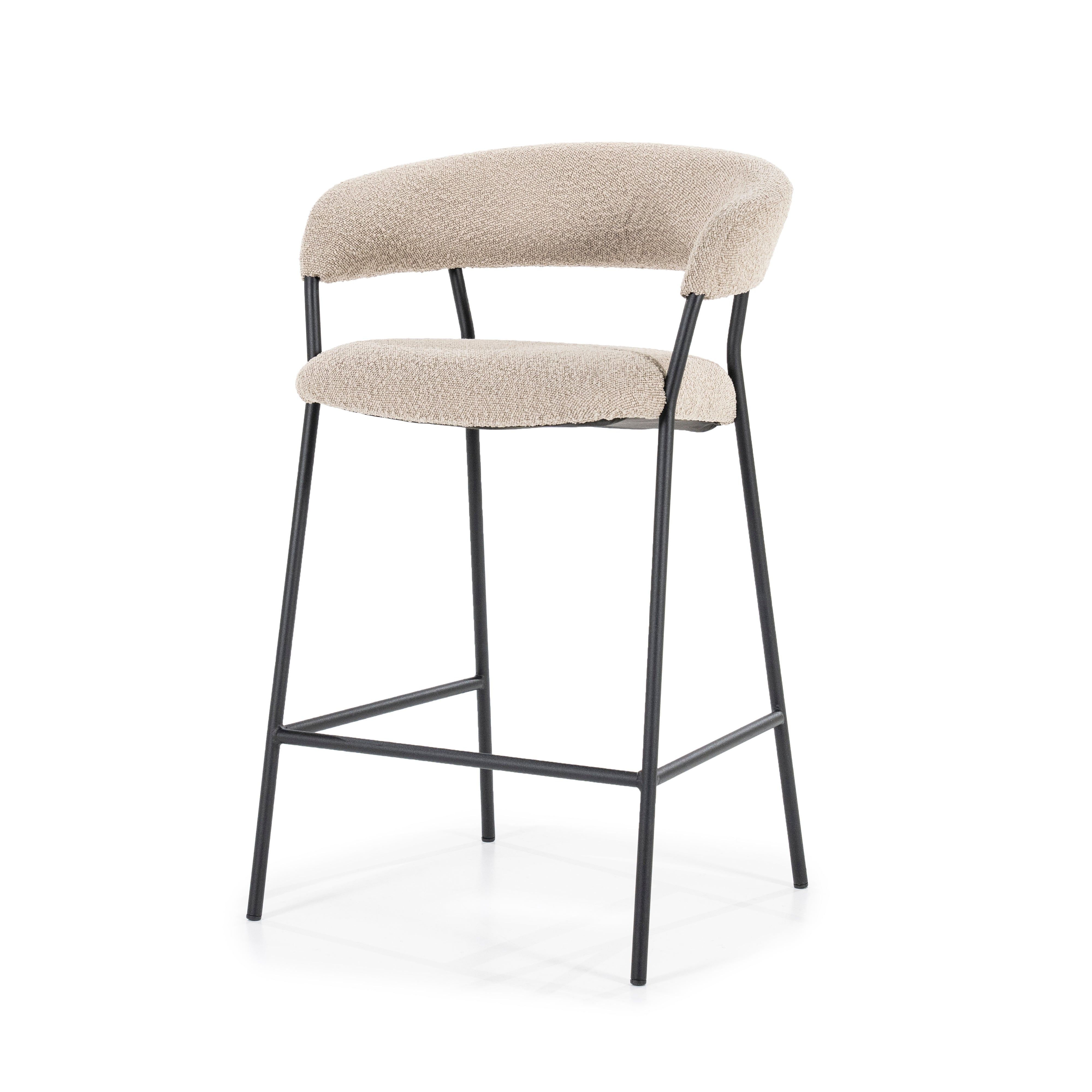 Hocker LUKA taupe met zwarte basis