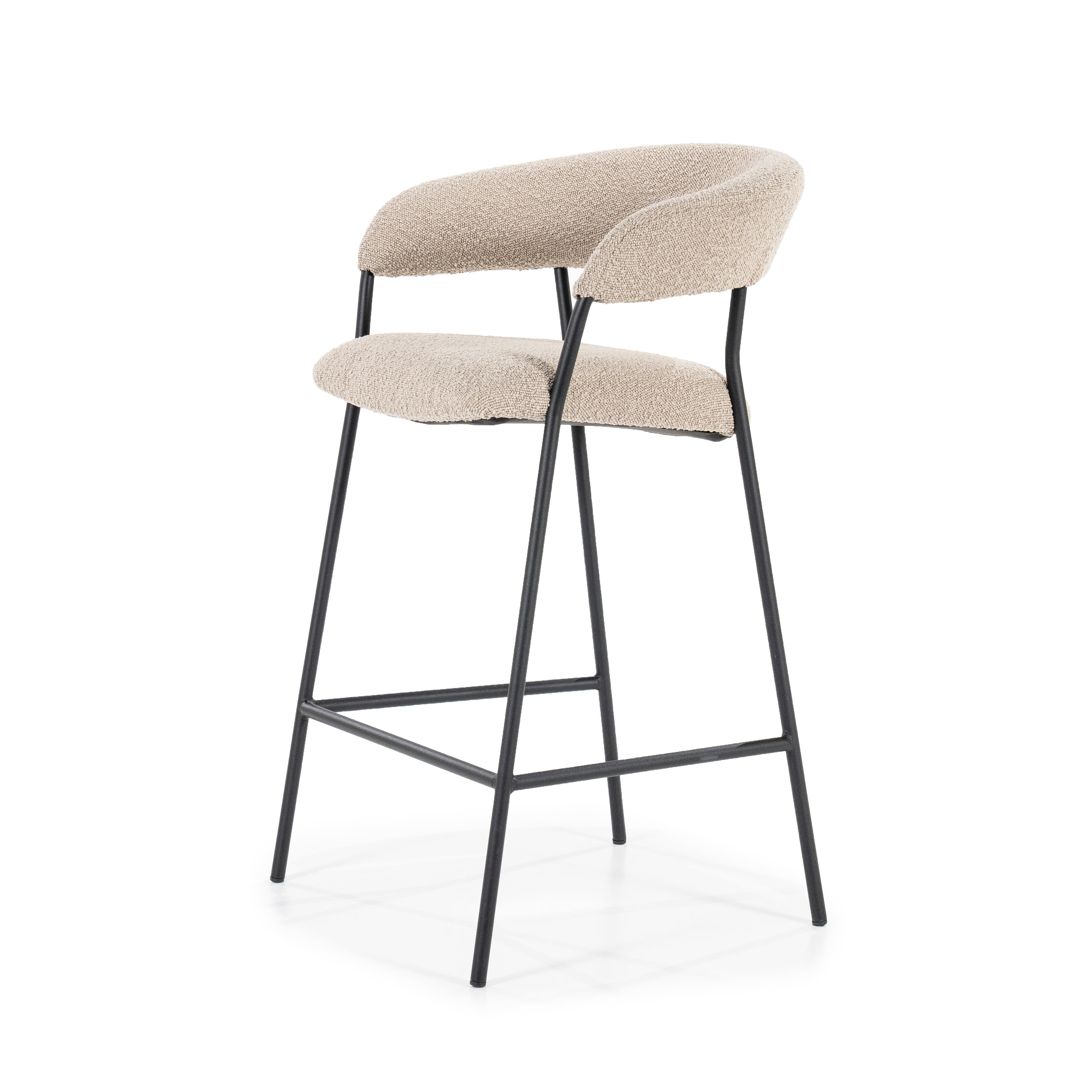 Hocker LUKA taupe met zwarte basis