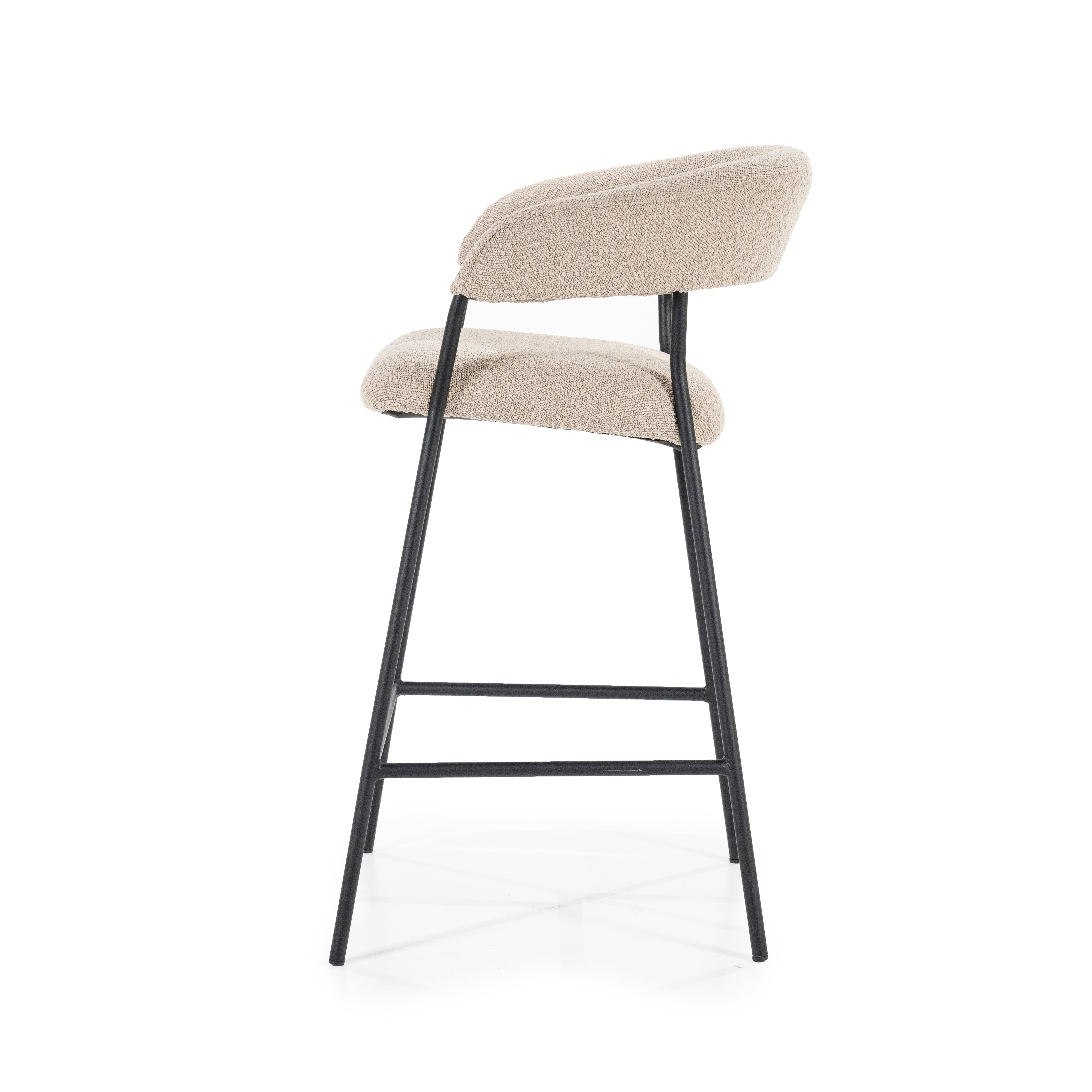 Hocker LUKA taupe met zwarte basis