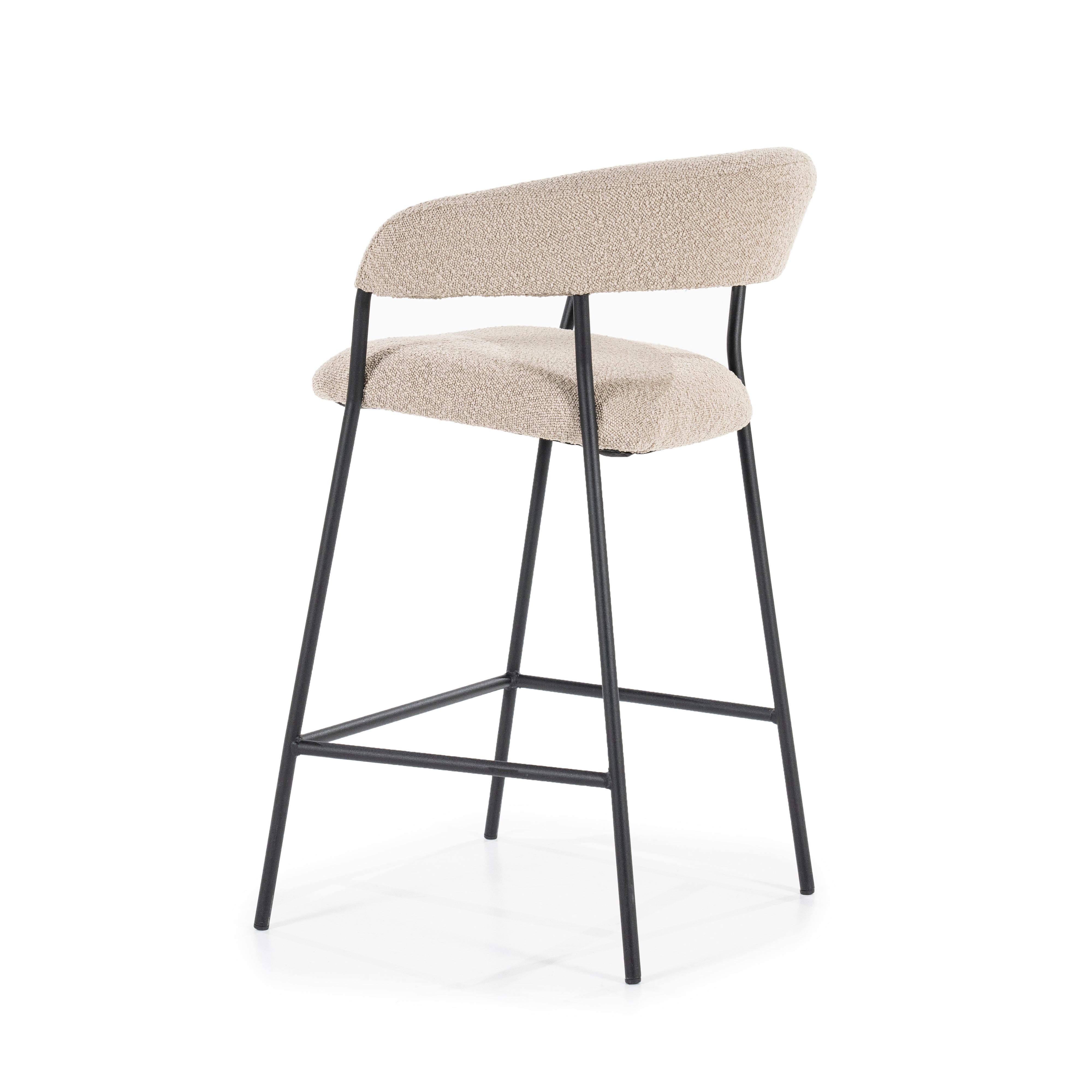 Hocker LUKA taupe met zwarte basis