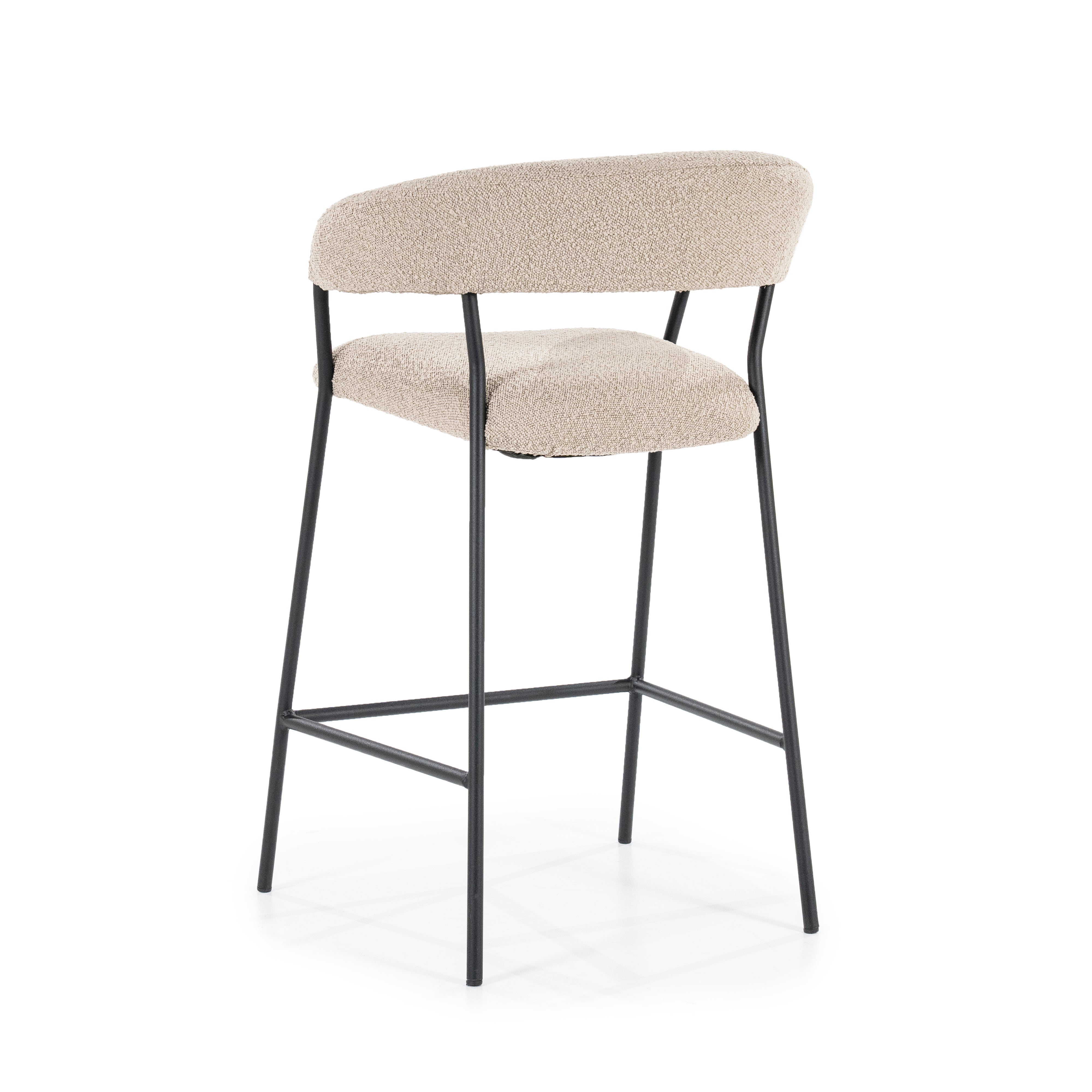 Hocker LUKA taupe met zwarte basis