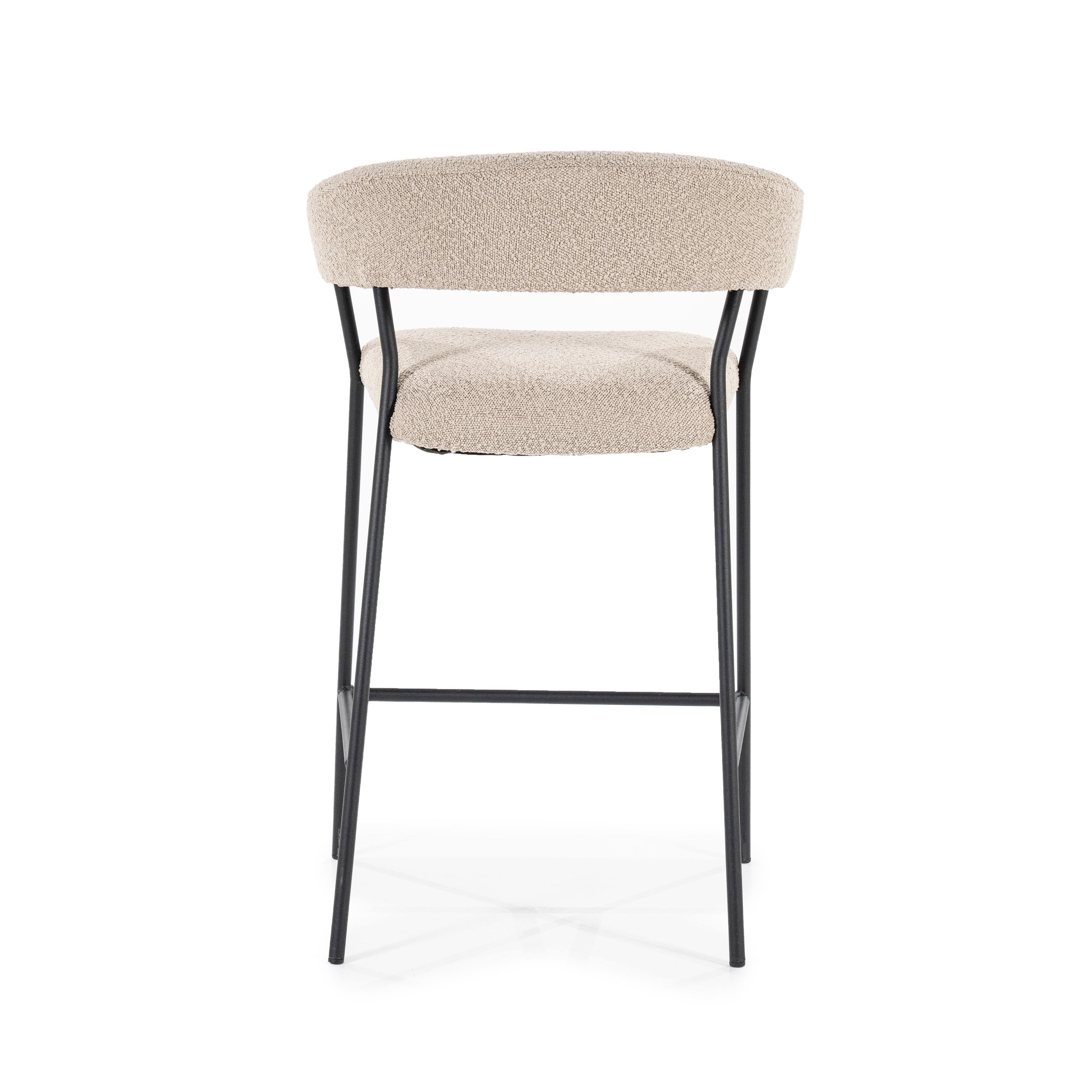 Hocker LUKA taupe met zwarte basis