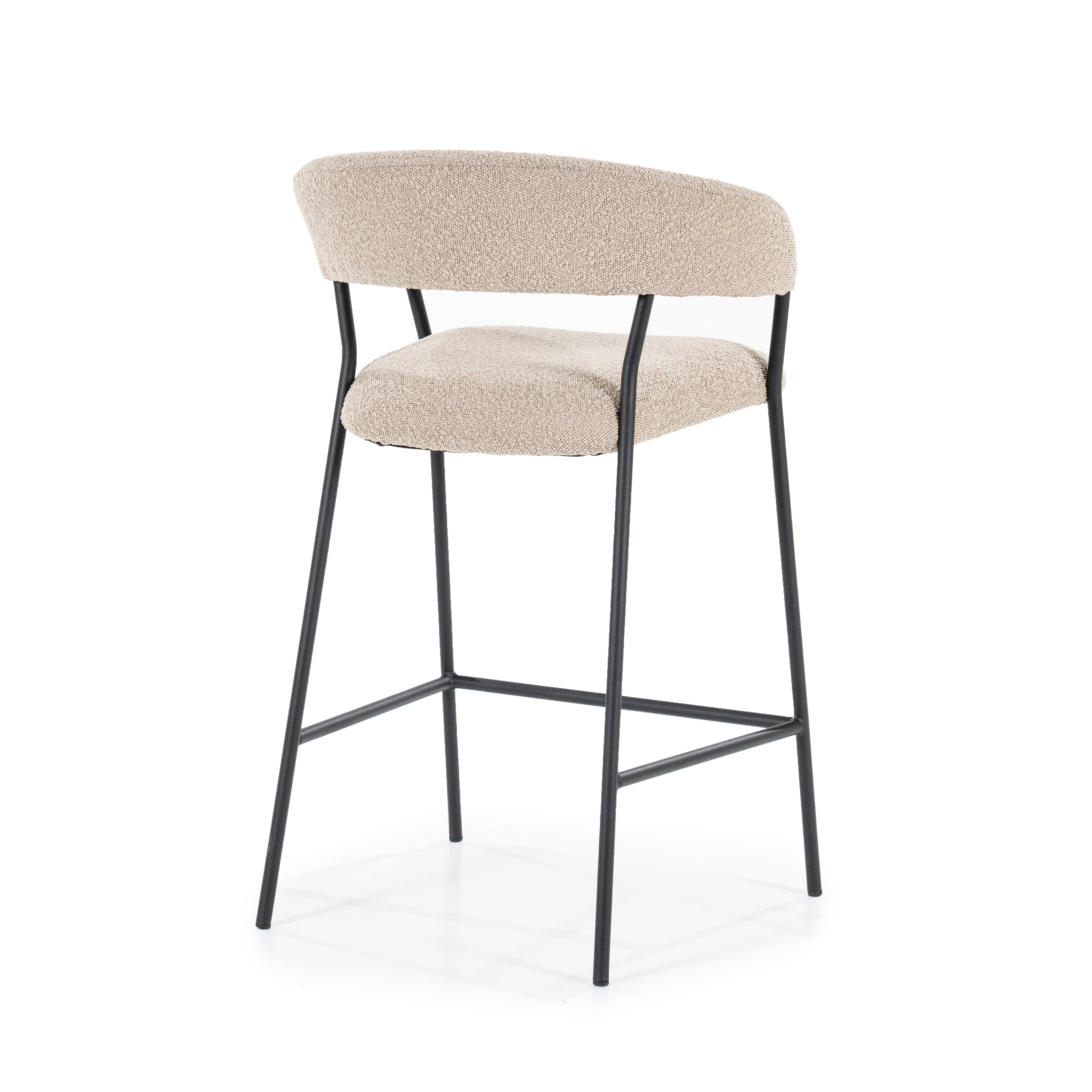 Hocker LUKA taupe met zwarte basis