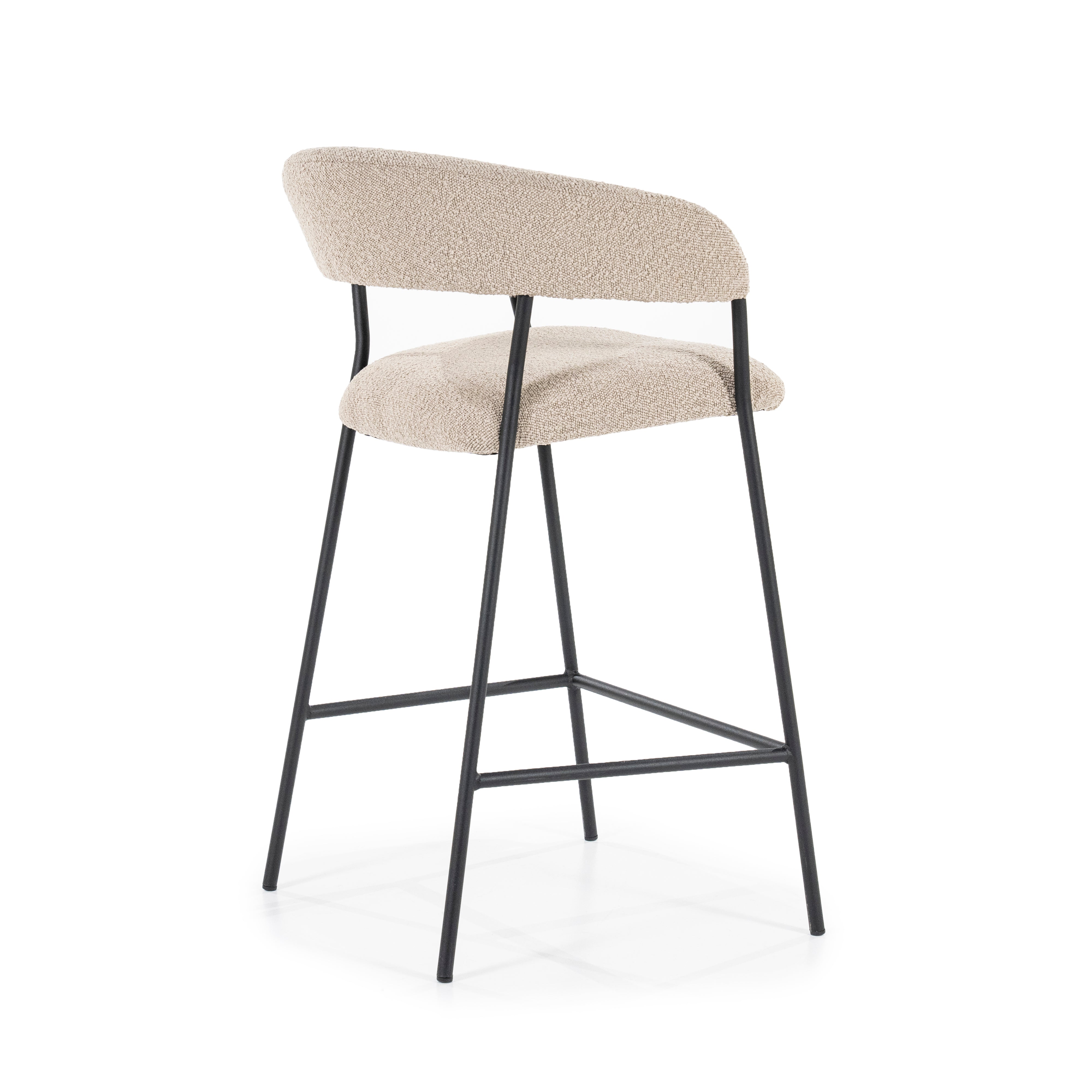 Hocker LUKA taupe met zwarte basis