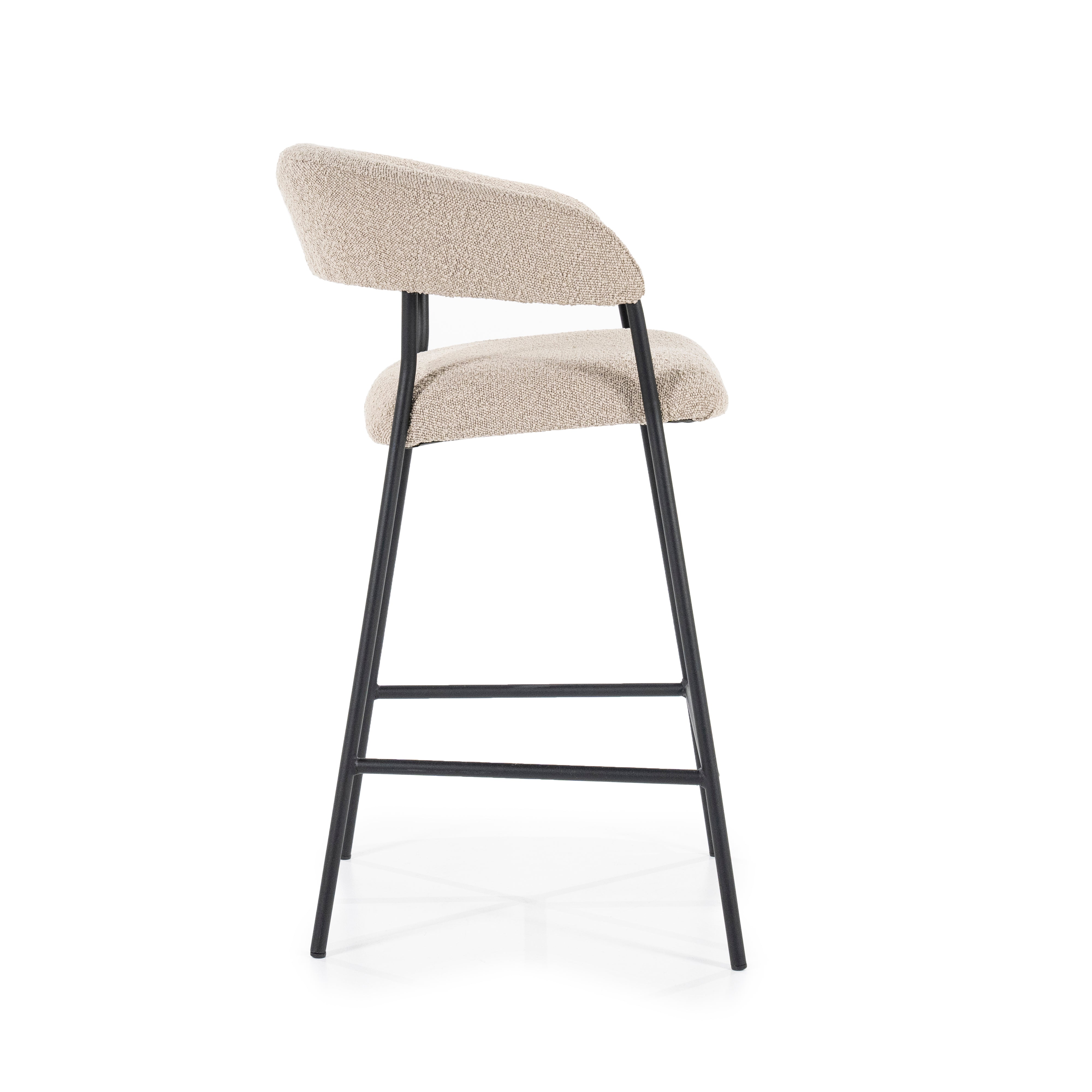 Hocker LUKA taupe met zwarte basis
