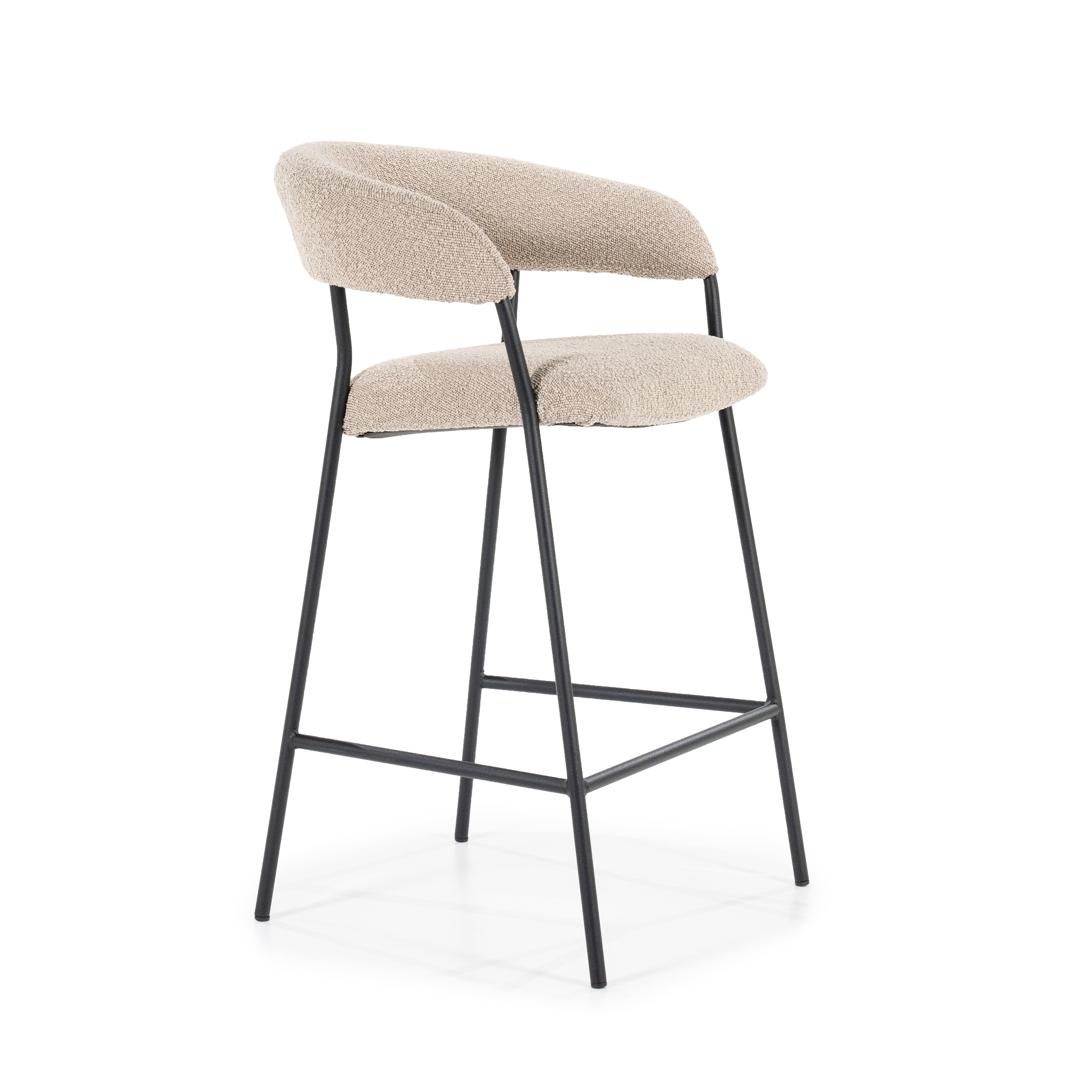 Hocker LUKA taupe met zwarte basis