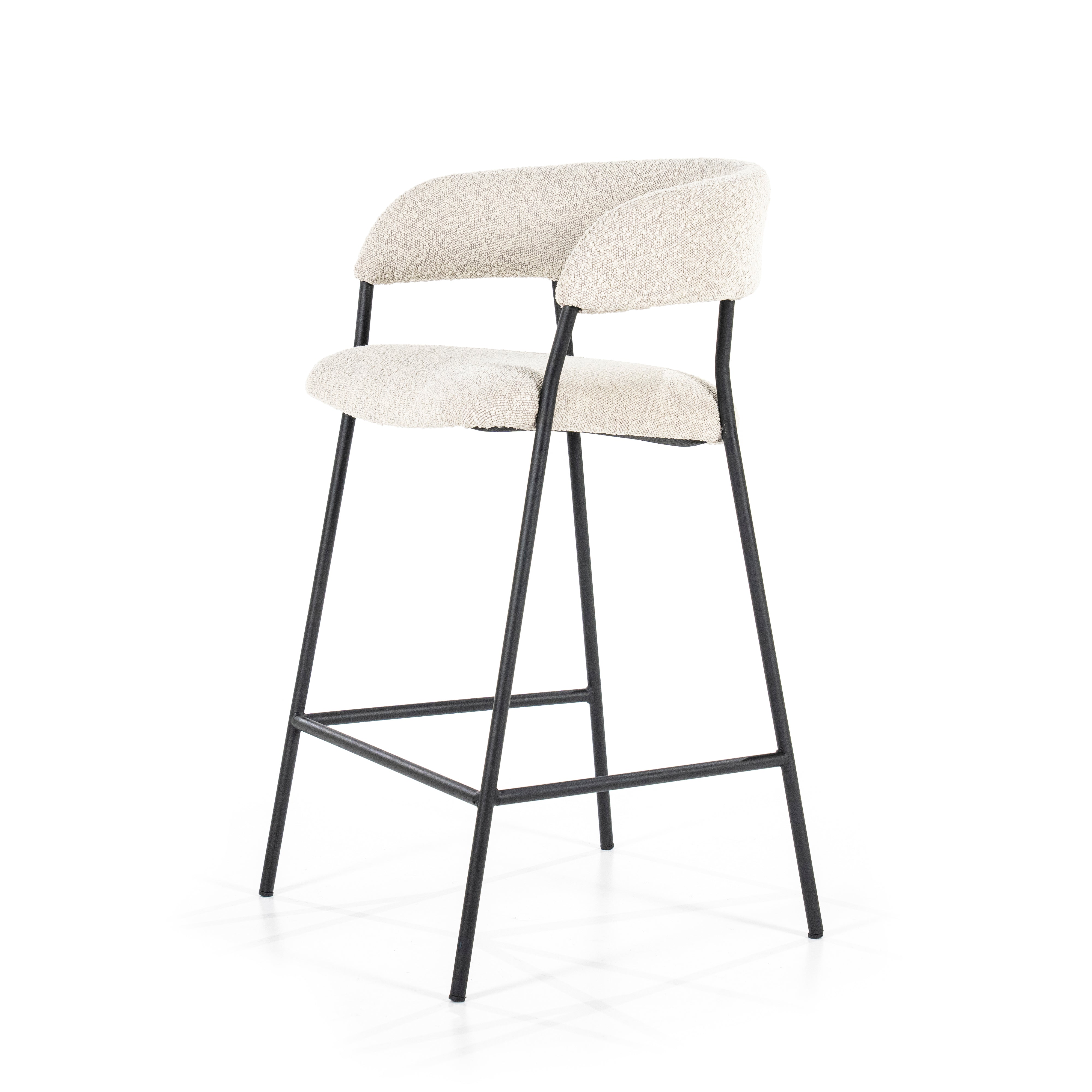 Hocker LUKA beige met zwarte basis