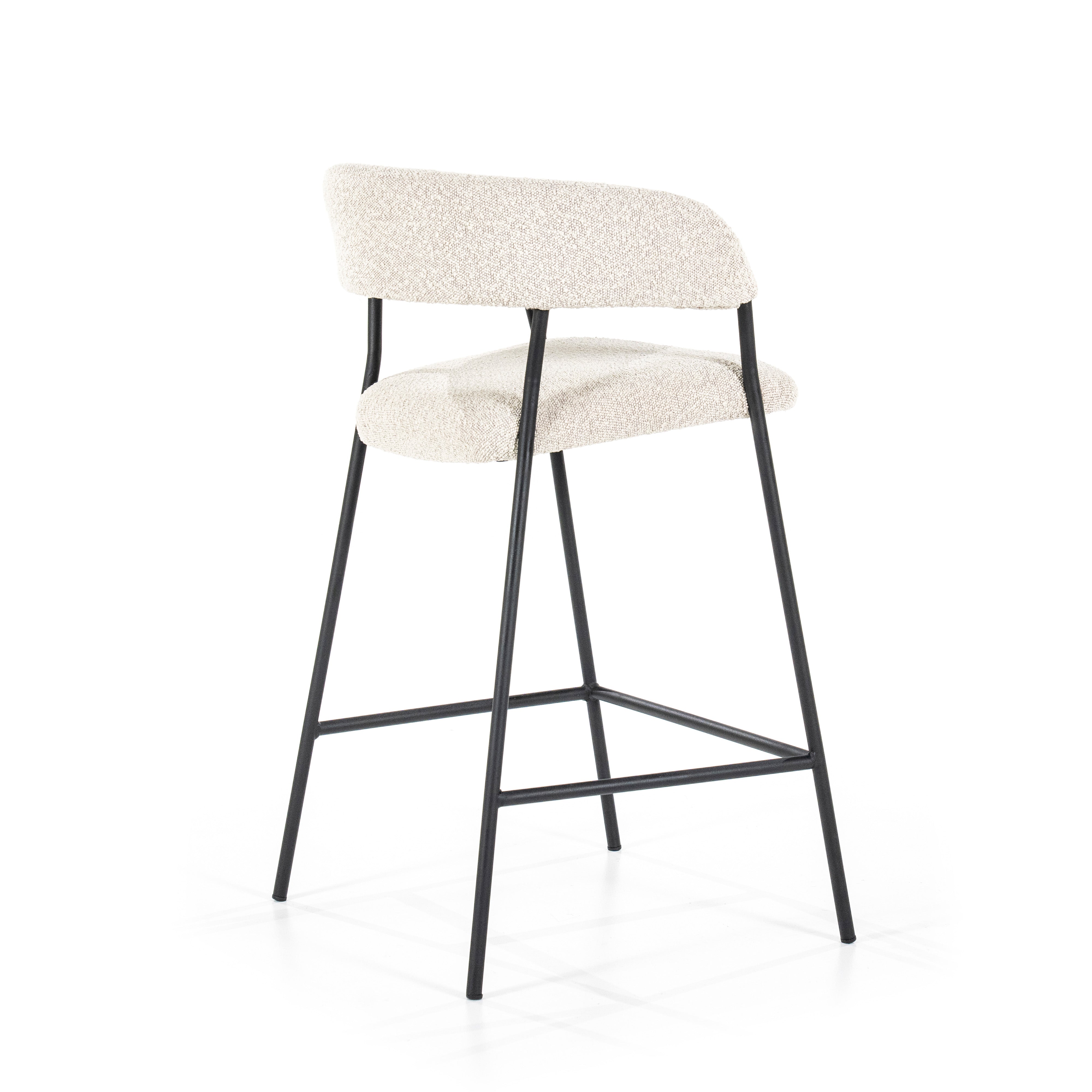 Hocker LUKA beige met zwarte basis