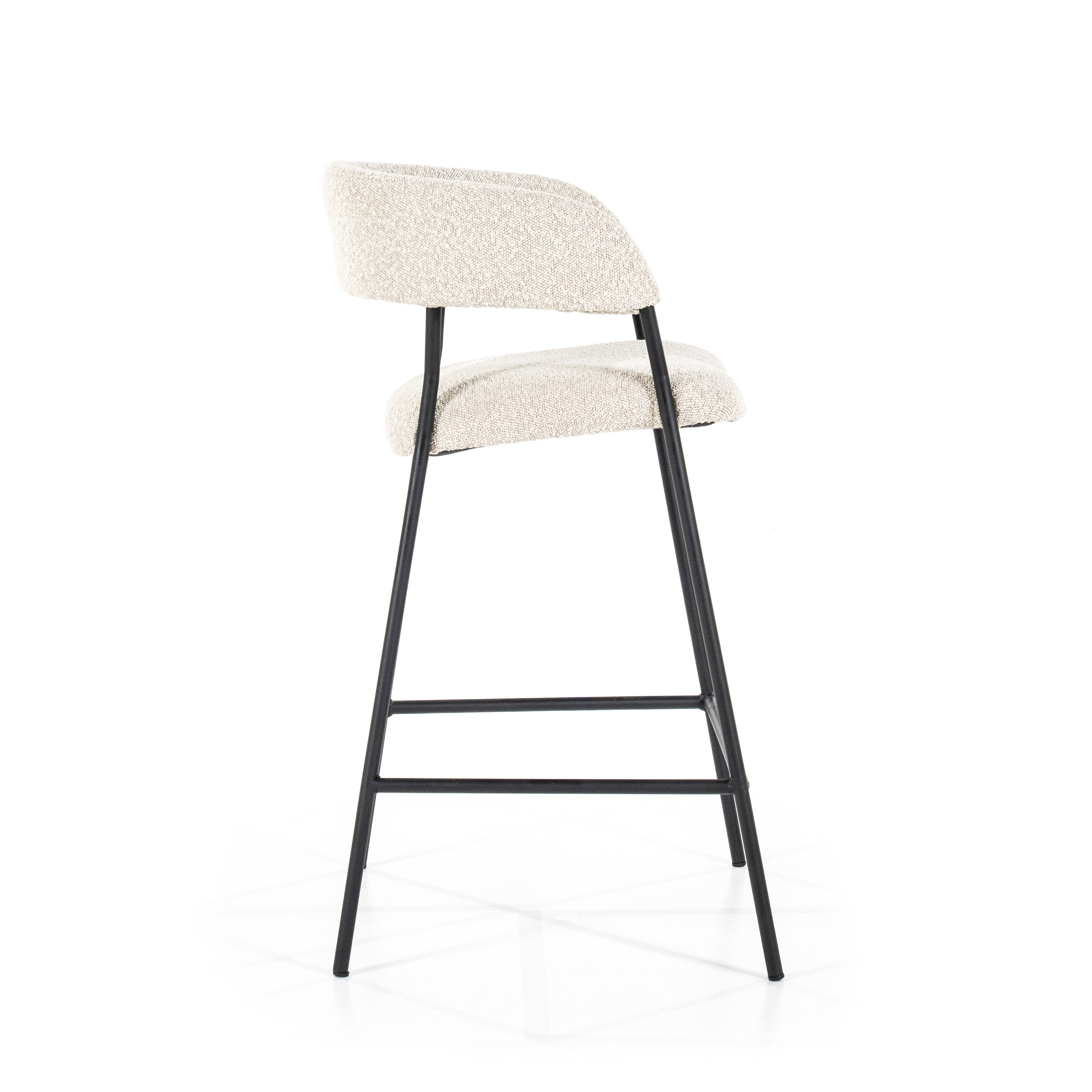 Hocker LUKA beige met zwarte basis