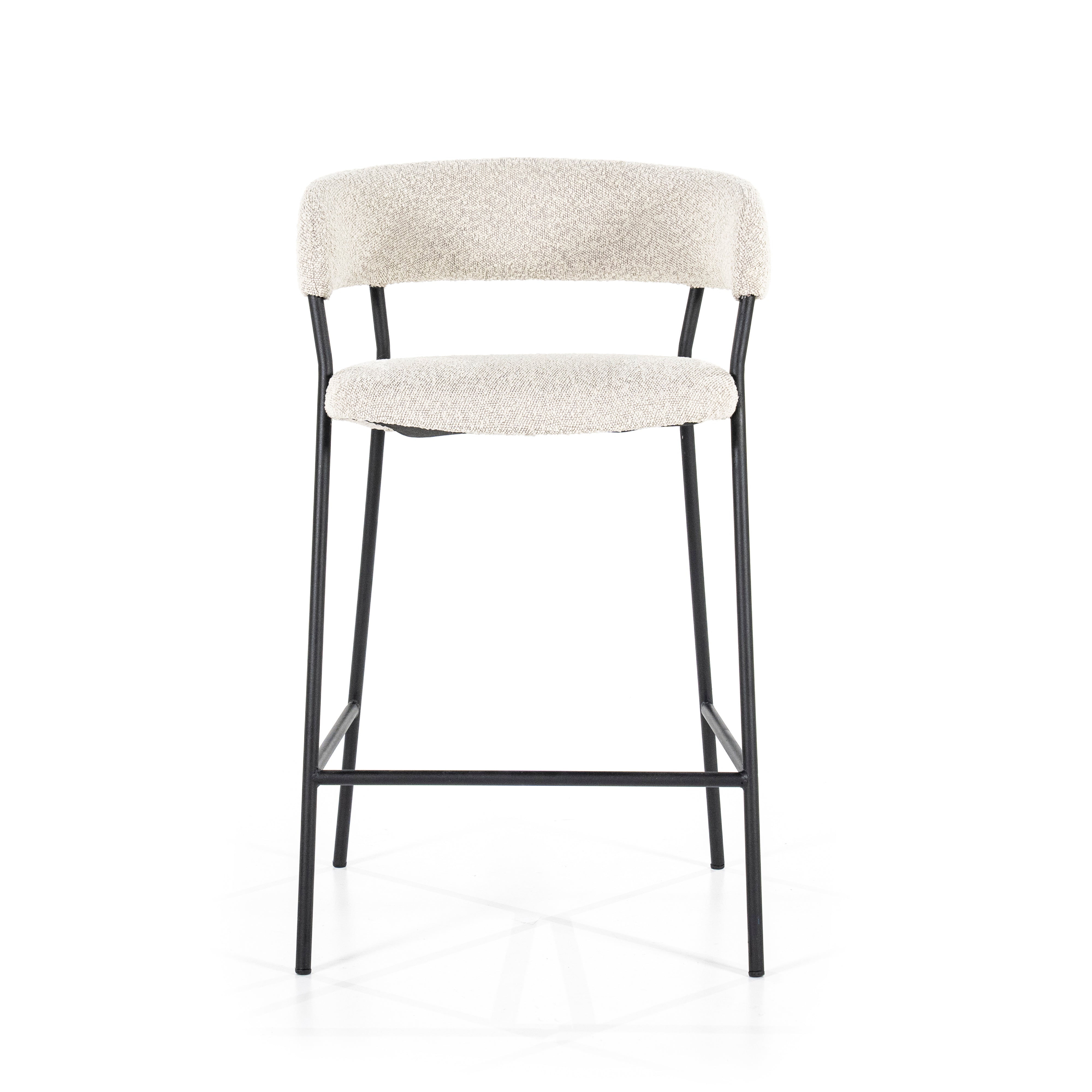 Hocker LUKA beige met zwarte basis