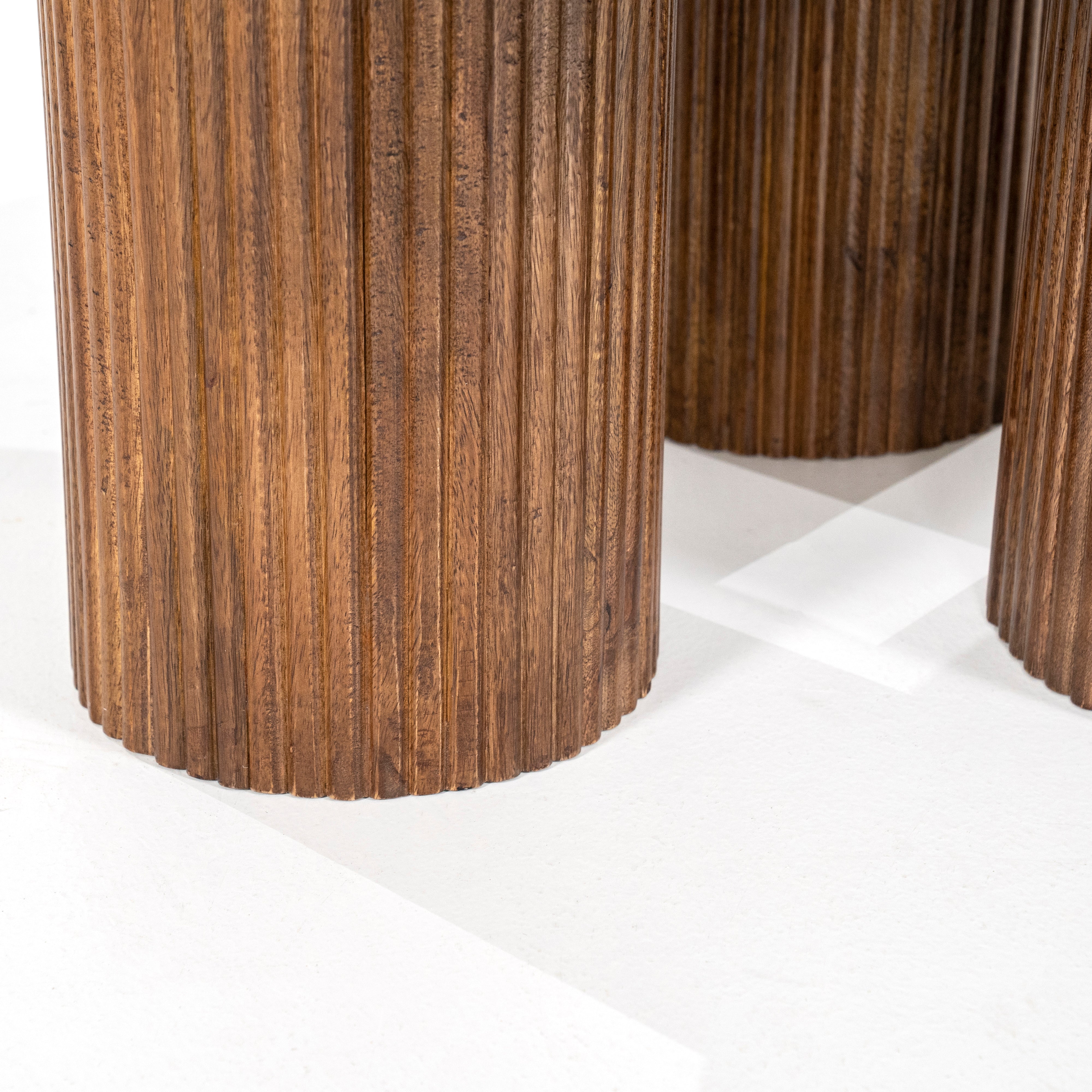 Koffietafel XAVI van mango-hout met een marmeren blad