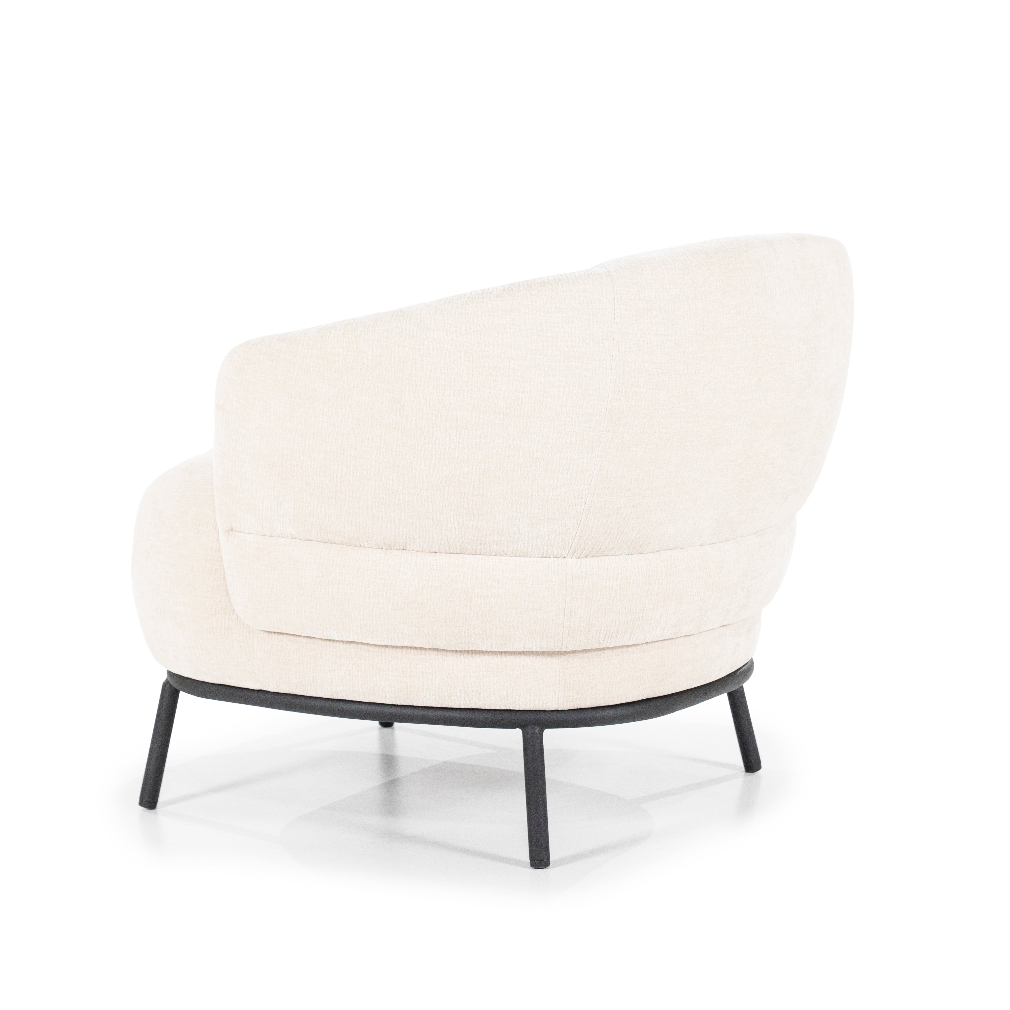 Fauteuil DAVID lichtbeige met zwarte basis