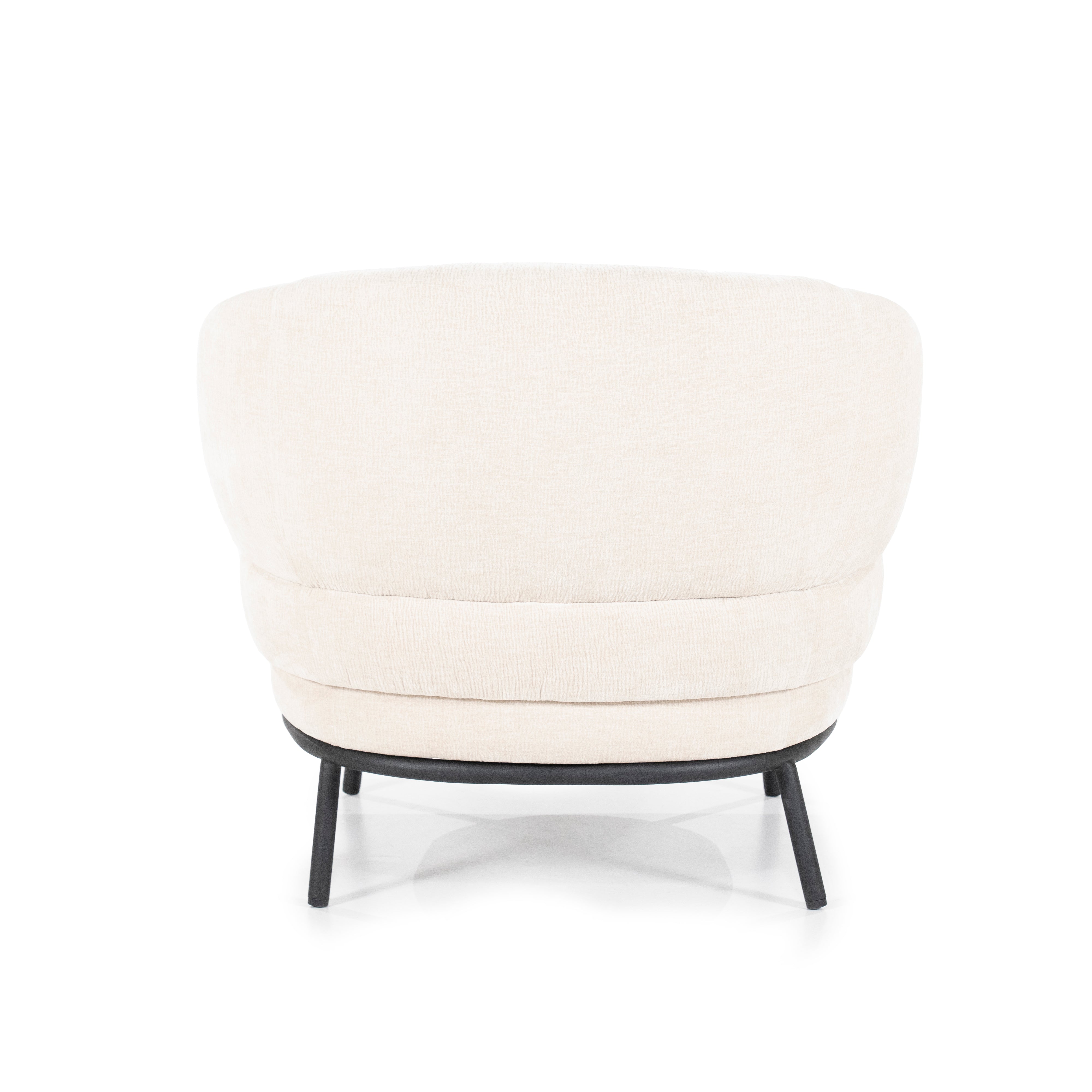 Fauteuil DAVID lichtbeige met zwarte basis