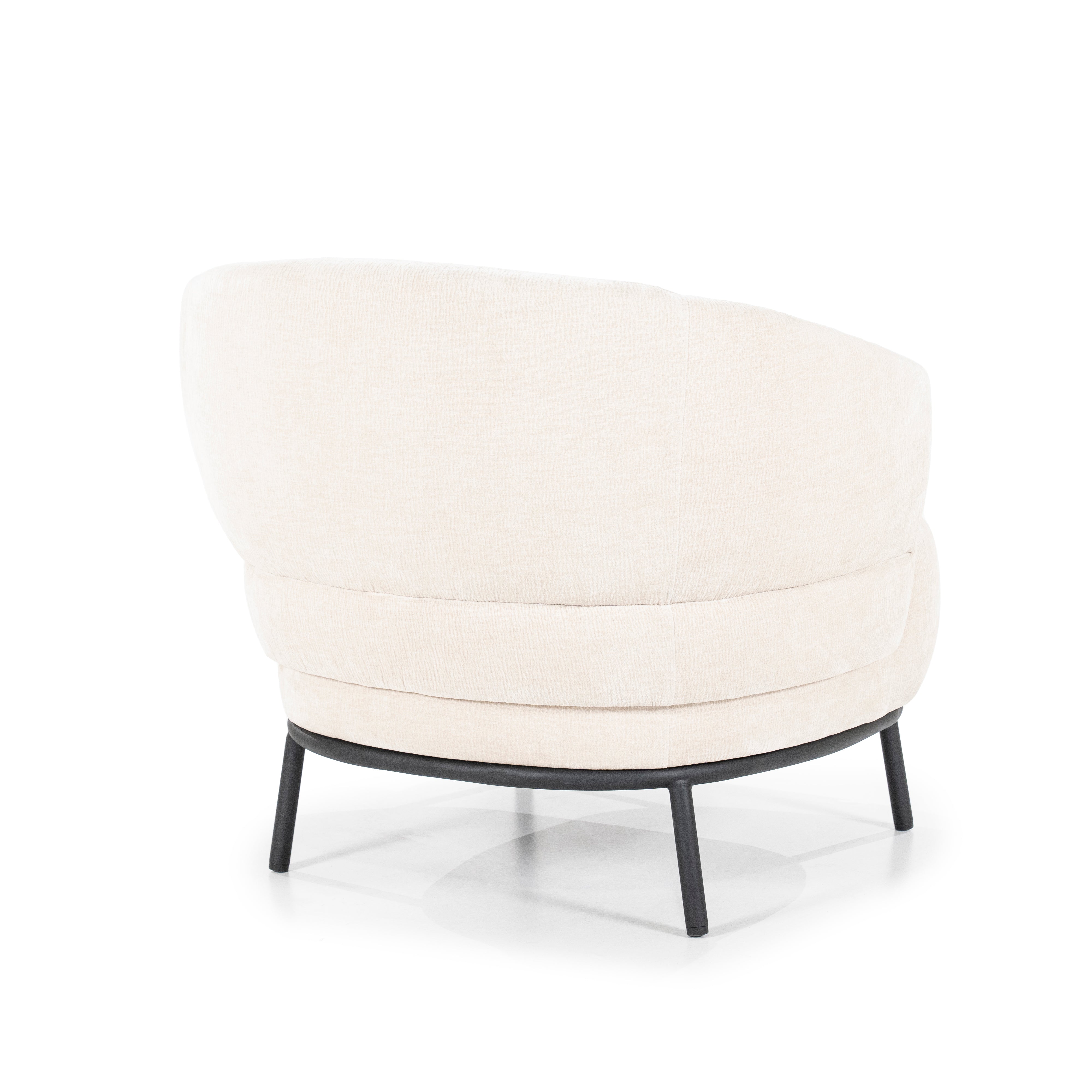 Fauteuil DAVID lichtbeige met zwarte basis