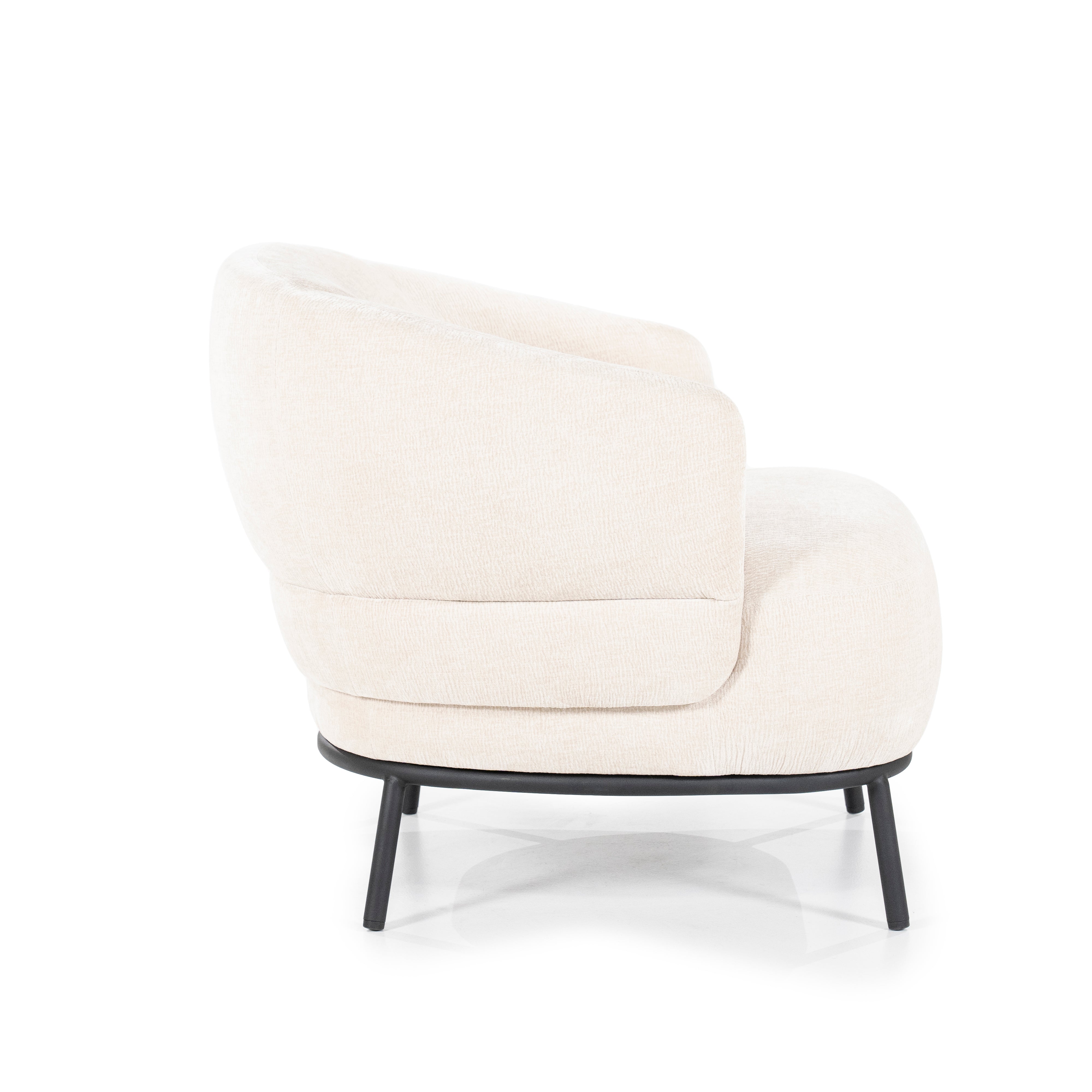 Fauteuil DAVID lichtbeige met zwarte basis