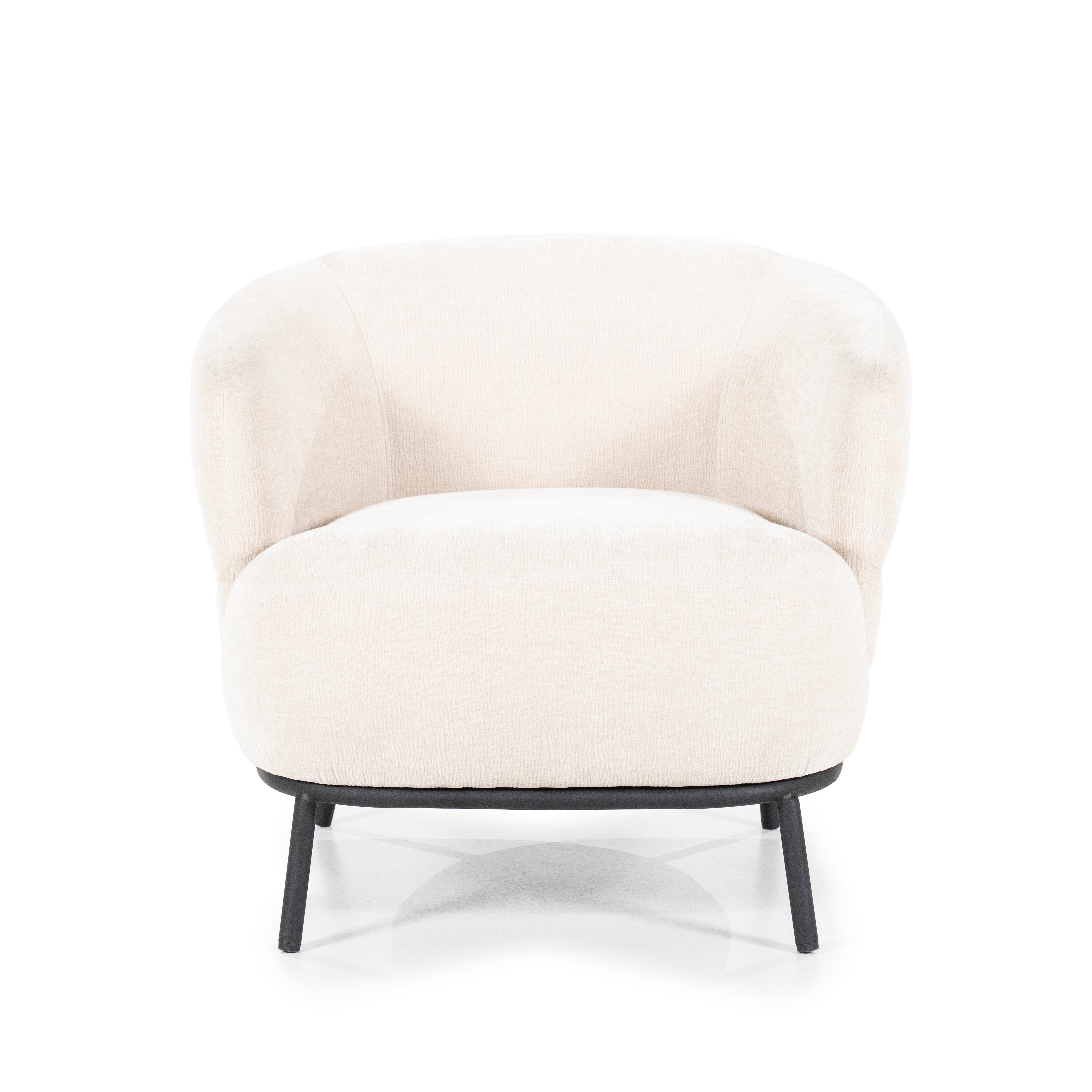 Fauteuil DAVID lichtbeige met zwarte basis