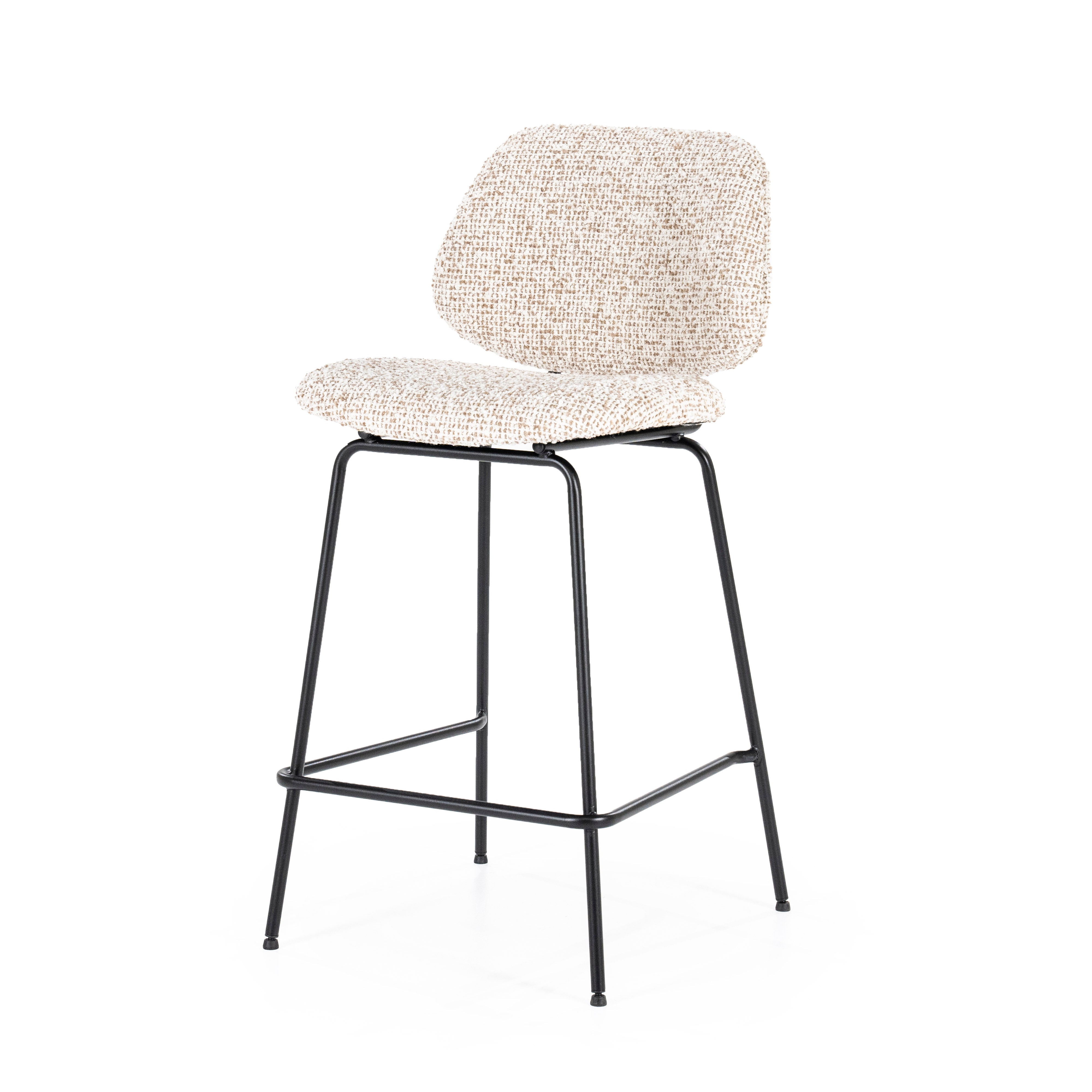 Beige JON stool with a black base