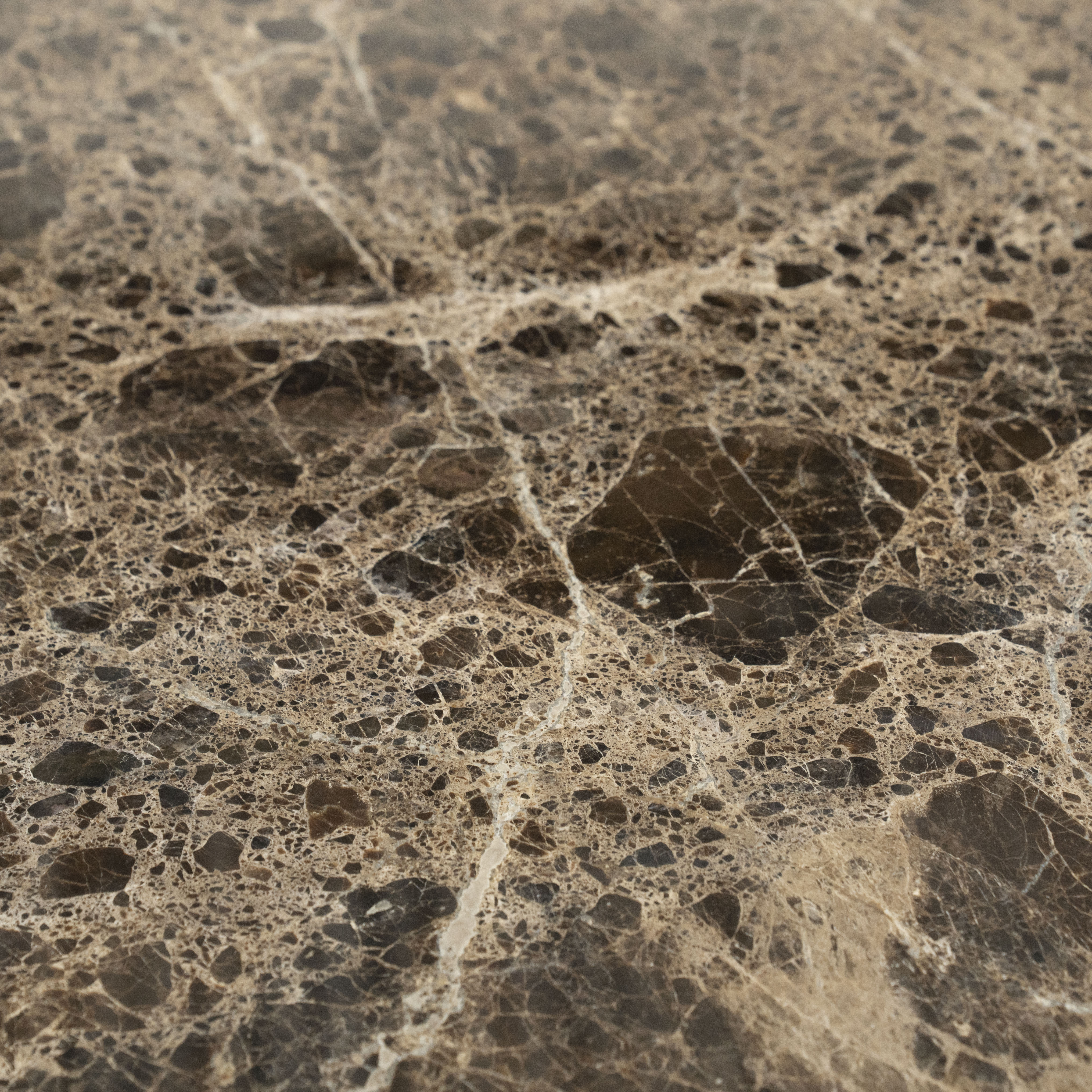 Koffietafel RICO donkerbruin marmer met metalen basis