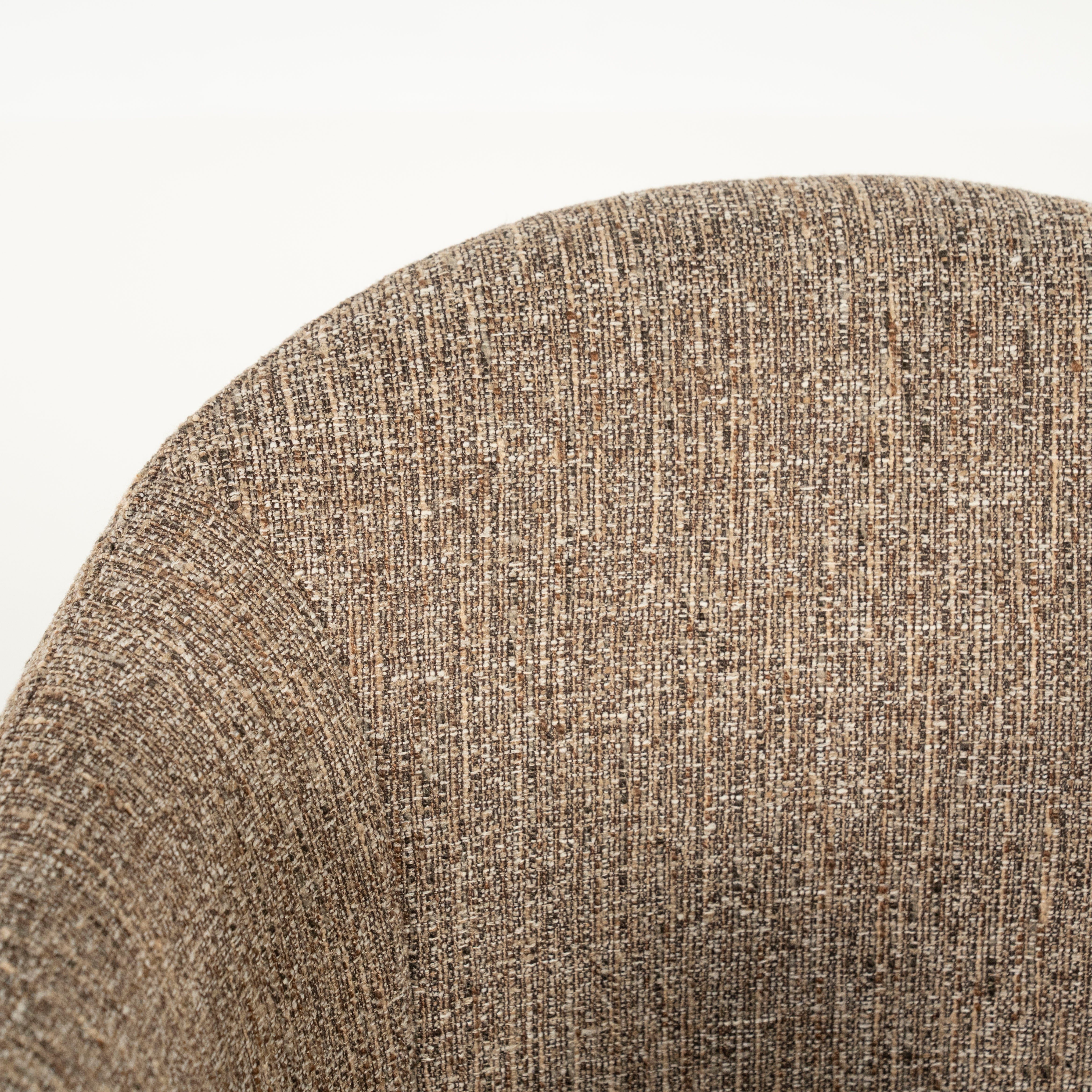 CONNOR brown swivel armchair with black base